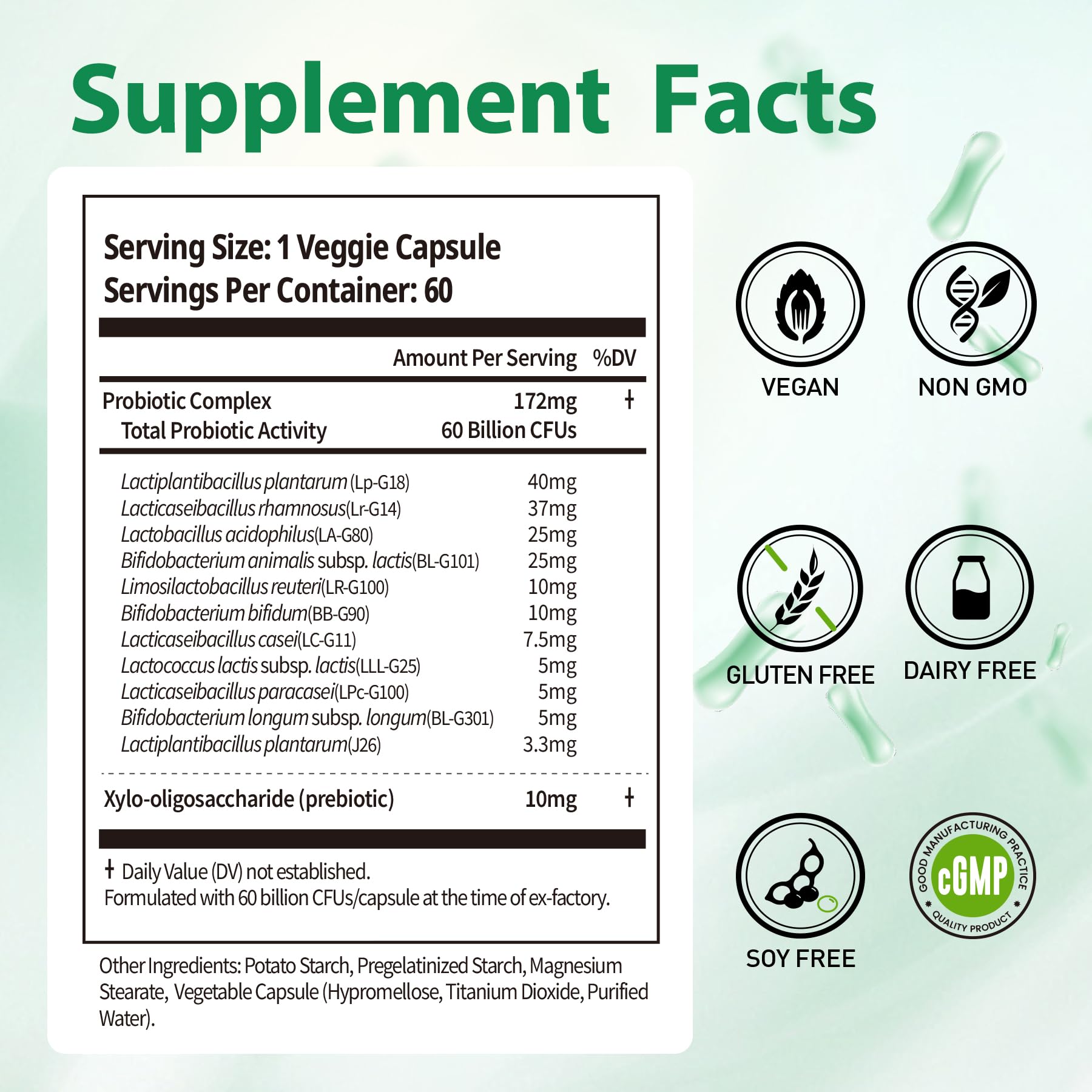 BioJhchang Probiotics Supplements 60 Billion CFUs 11 Diverse Strains Natural Prebiotics for Immune, Digestive Gut Health Supports Occasional Constipation Diarrhea Gas Bloating for Women & Men BioJhchang buy supplements canada
