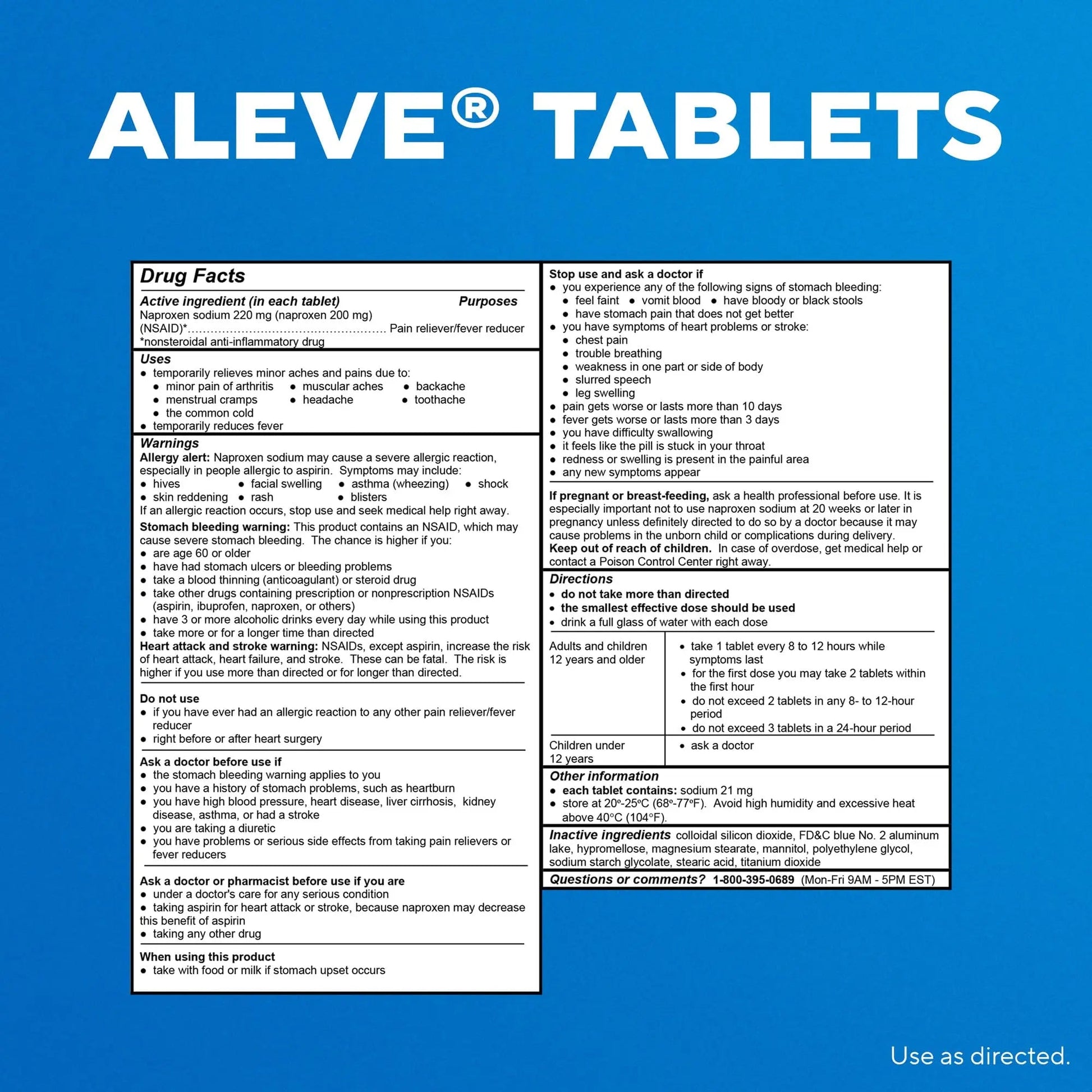 Aleve Pain Reliever & Fever Reducer Tablets, Naproxen Sodium, Headache, Back and Body Pain Relief Medicine, 270 Count Aleve buy supplements canada