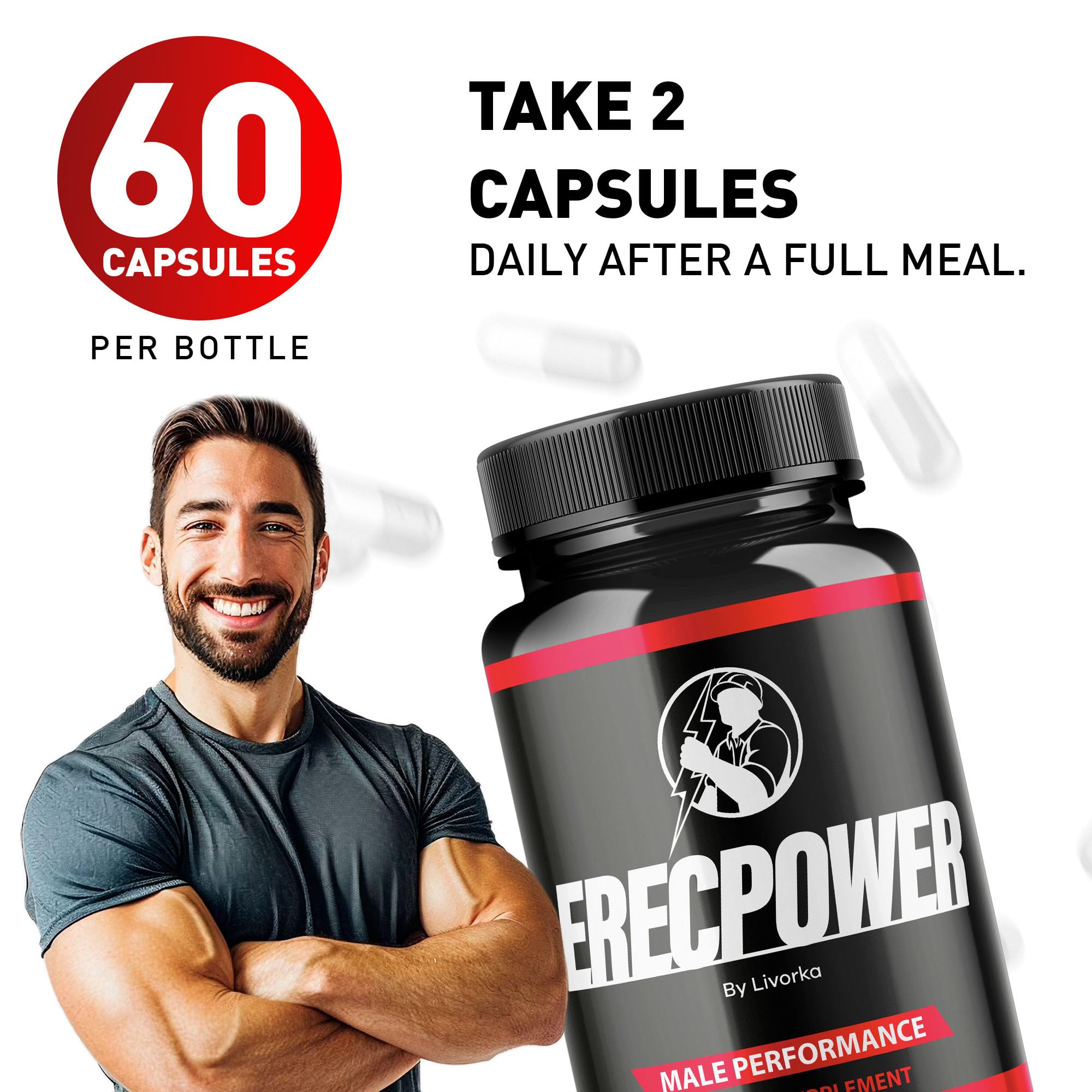LIVORKA Erecpower Multivitamin Male Performance Capsules for Mens Health, Advanced Formula - 300 Capsules (5 Month Supply) - Pack of 5 LIVORKA buy supplements canada