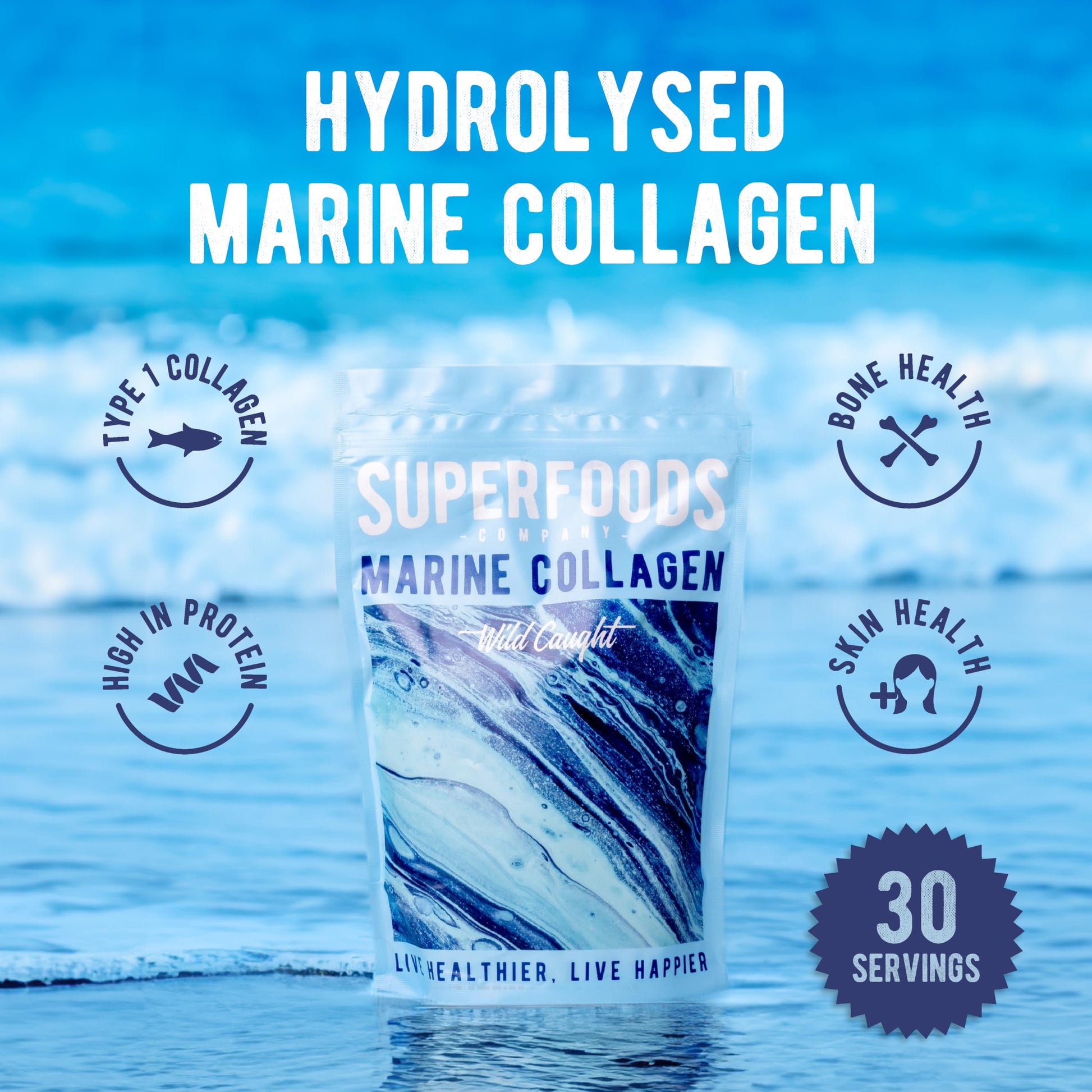 Superfoods Company - Hydrolysed Marine Collagen, Boosts Hair and Skin Health, Unflavoured Superfoods Company buy supplements canada