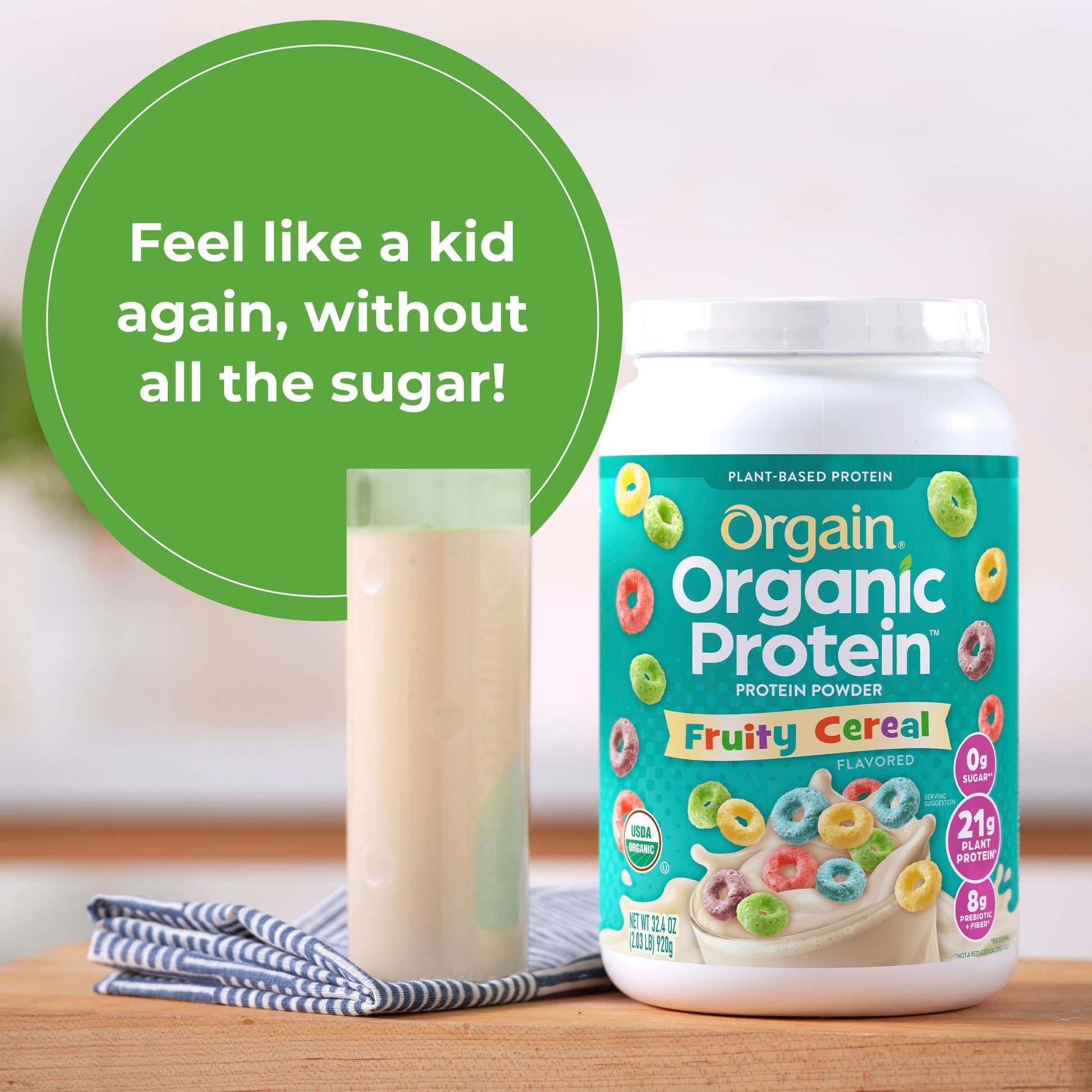 Orgain Organic Vegan Protein Powder, Fruity Cereal - 21g Plant Based Protein, Gluten Free Orgain buy supplements canada