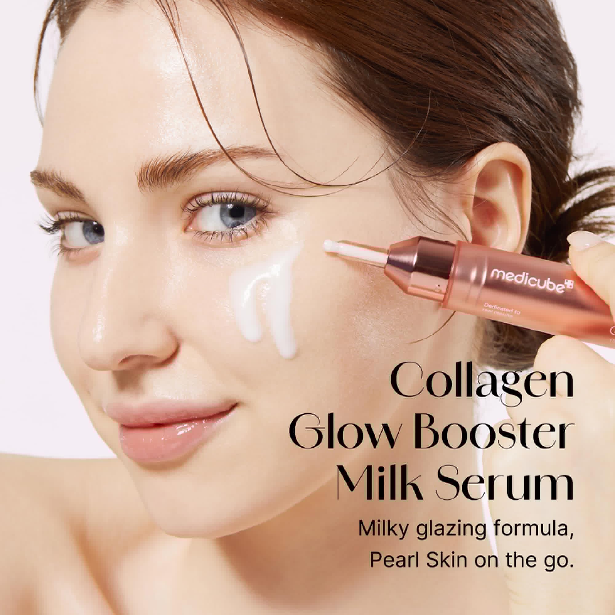 Medicube Collagen Glow Booster Milk Serum - Twist & Click - Radiance & Hydration with Niacinamide, Milk Protein Extract, Hydrolyzed Collagen medicube buy supplements canada