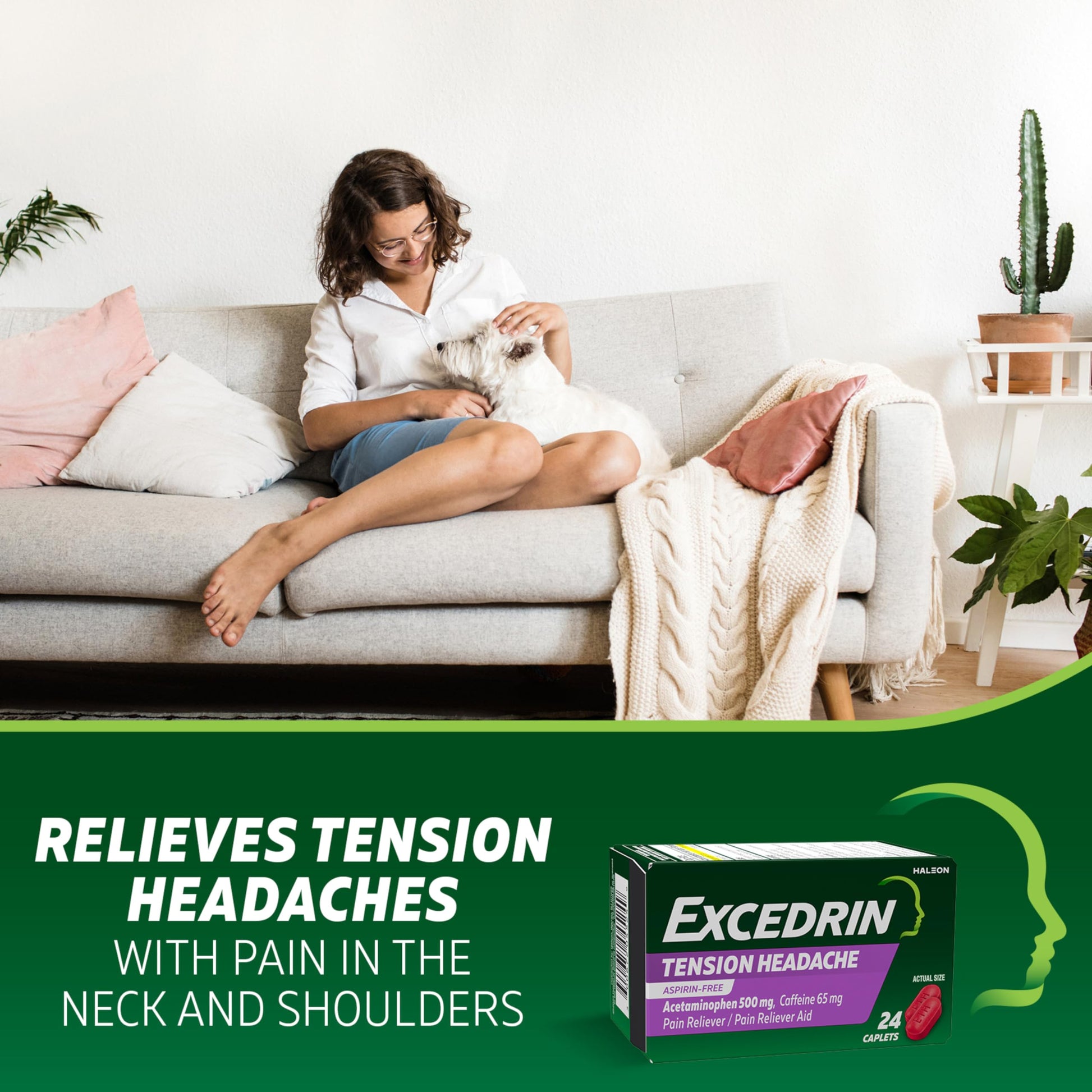Excedrin Tension Headache Relief Caplets Without Aspirin for Head, Neck and Shoulder Pain Relief - 100 Count Excedrin buy supplements canada
