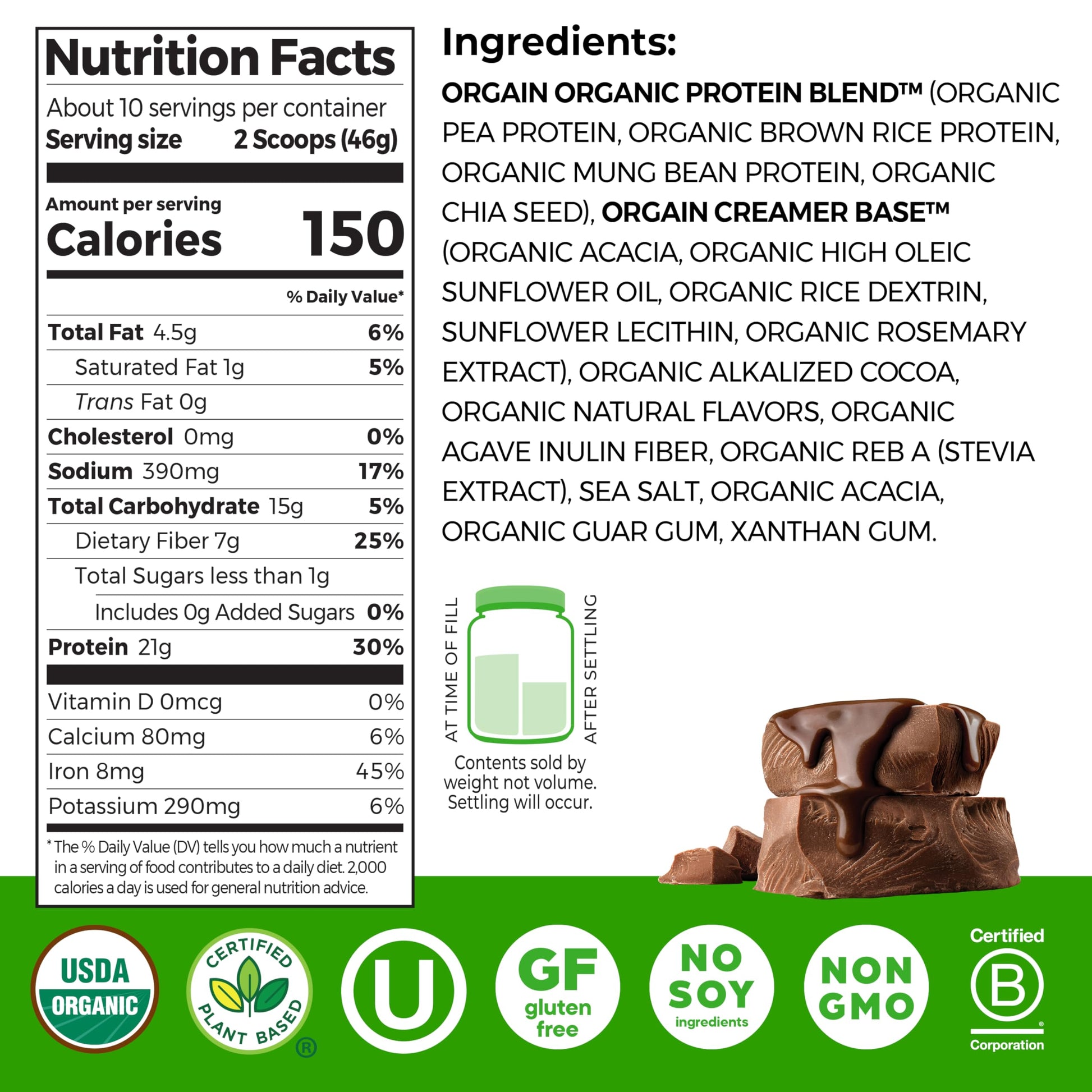 Orgain Organic Vegan Protein Powder, Creamy Chocolate Fudge - 21g Plant Protein, 7g Prebiotic Fiber, Low Net Carb, No Lactose Ingredients, No Added Sugar Orgain buy supplements canada