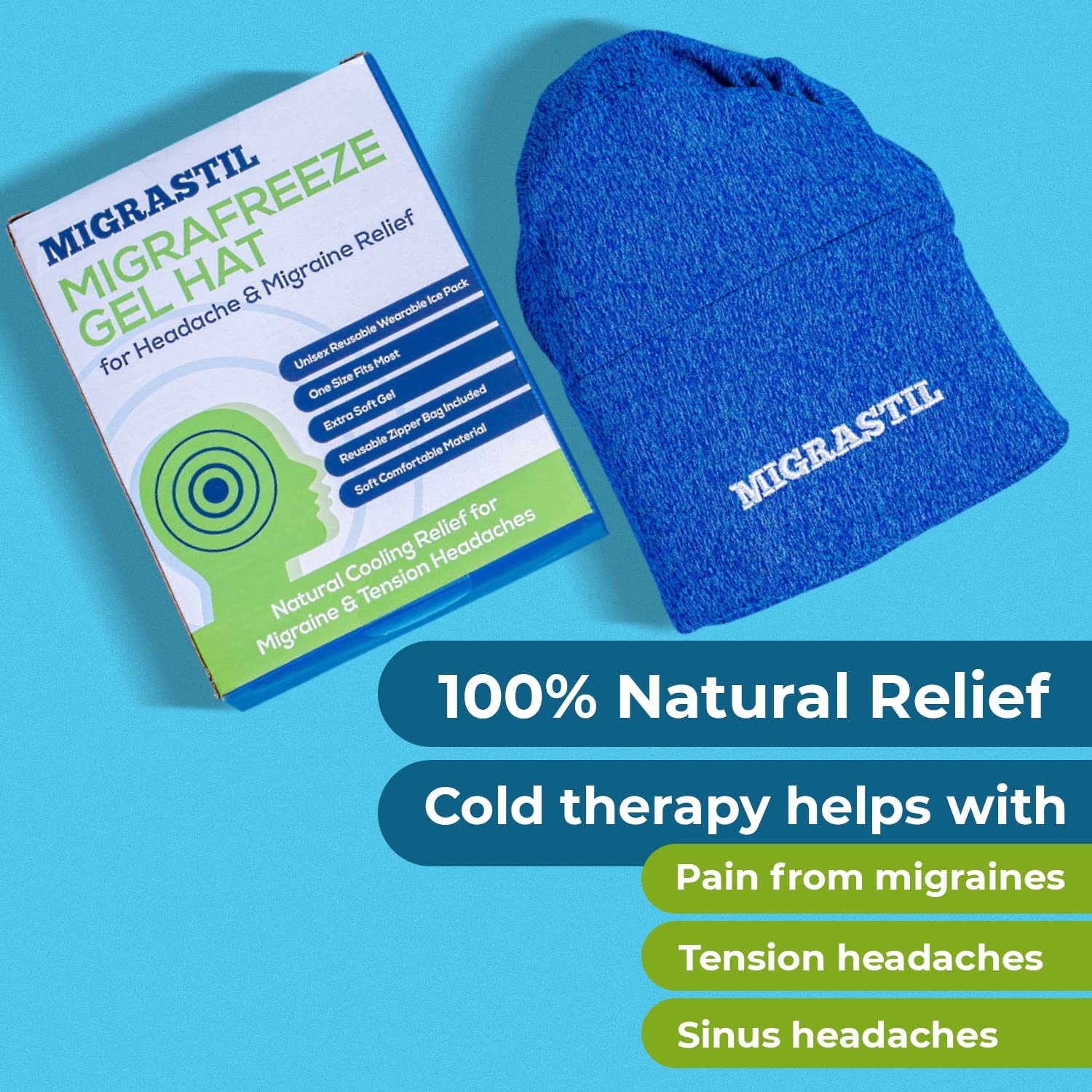 Basic Vigor Migrastil Extra Strength Migraine Stick & MigraFreeze Hat Bundle Basic Vigor buy supplements canada