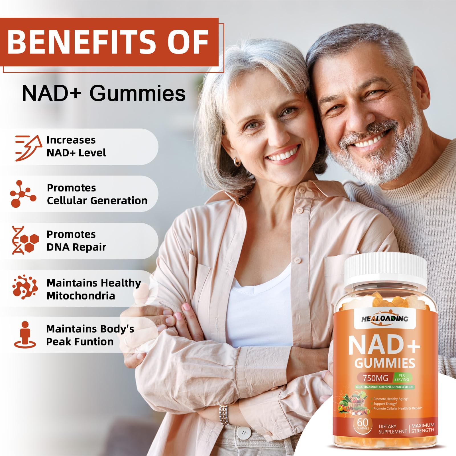 NAD+ Gummies NAD Resveratrol Supplement : NAD Supplements for Women Aging Defense Absorption Than Nicotinamide Riboside Boost Vitamin B3 D3 Sodium Zinc Support Cellular Health Energy and DNA Repair HEALOADING buy supplements canada