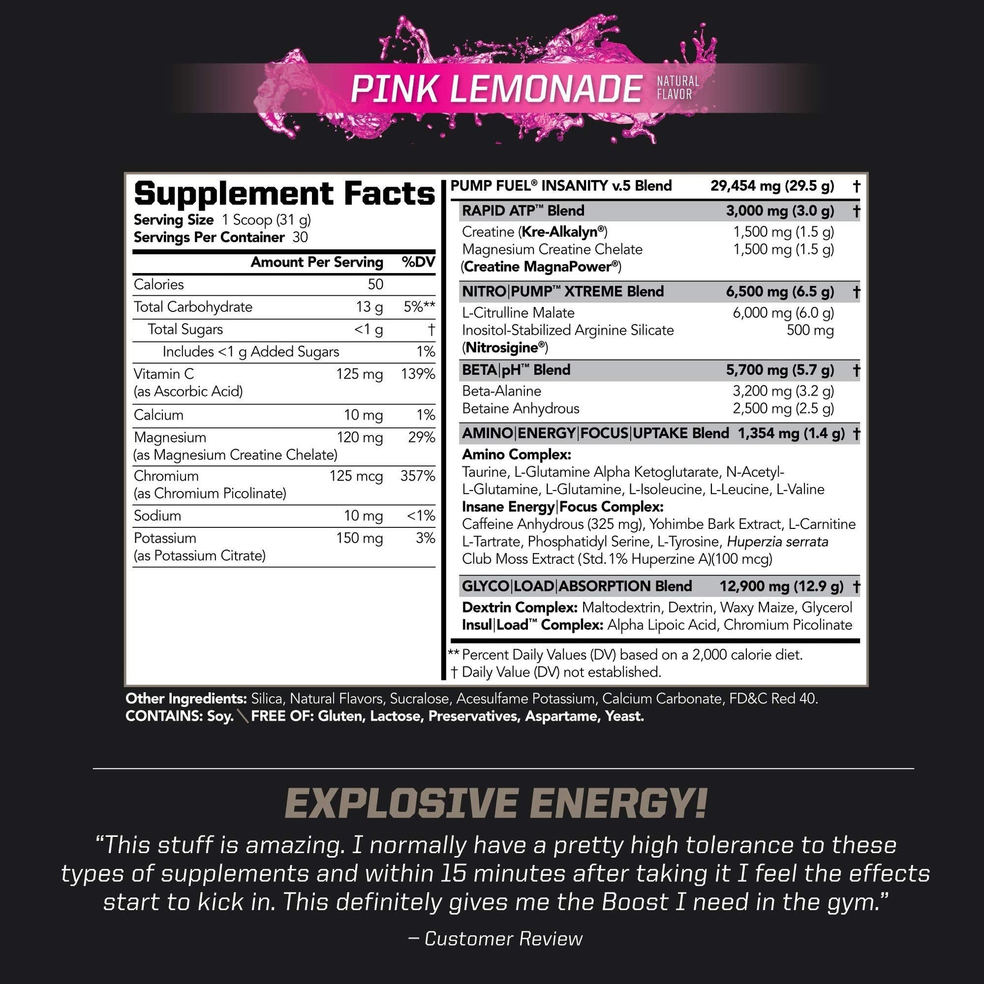 PMD Sports Ultra Pump Fuel Insanity - Pre Workout – Pink Lemonade (30 Servings) Sports PMD buy supplements canada
