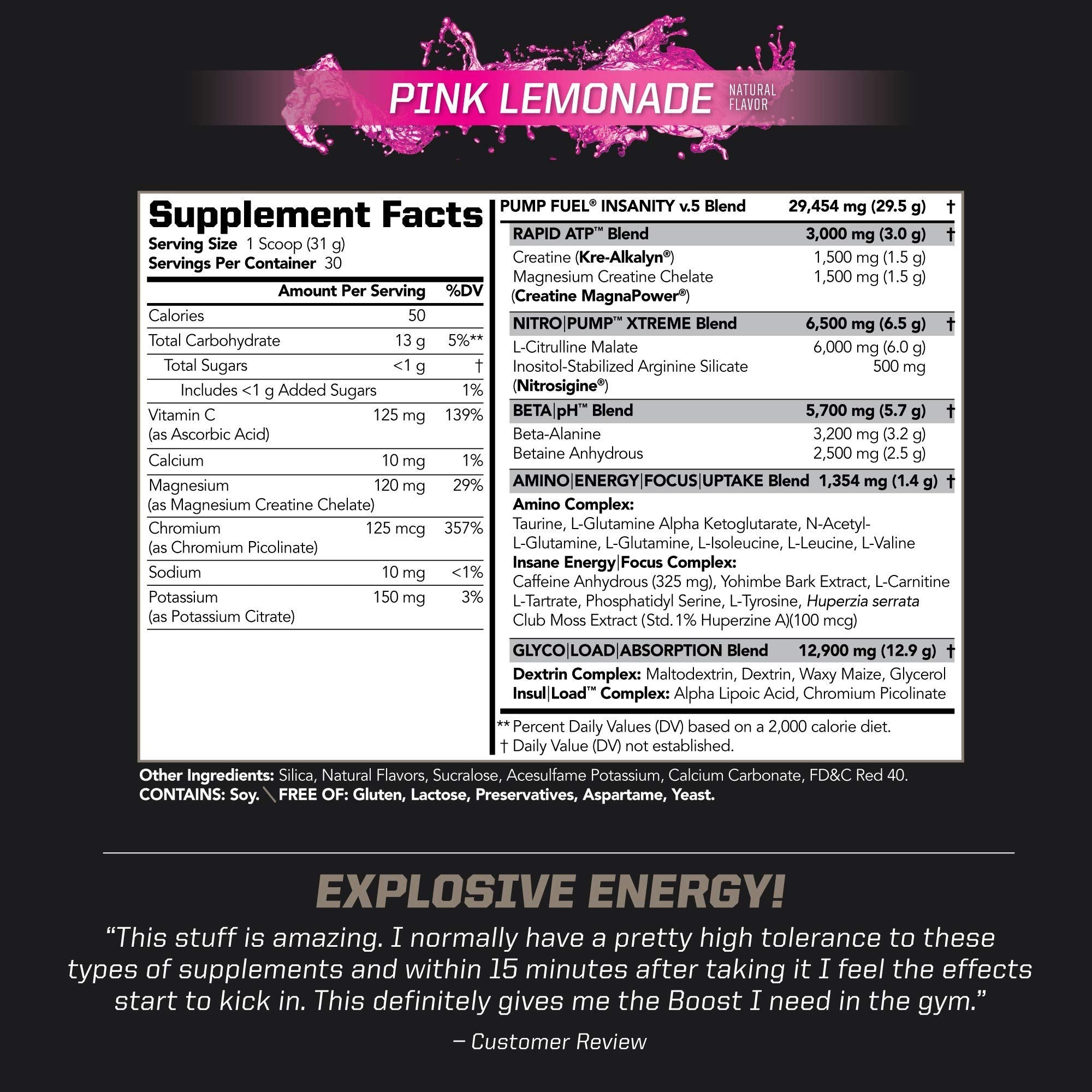 PMD Sports Ultra Pump Fuel Insanity - Pre Workout – Pink Lemonade (30 Servings) Sports PMD buy supplements canada