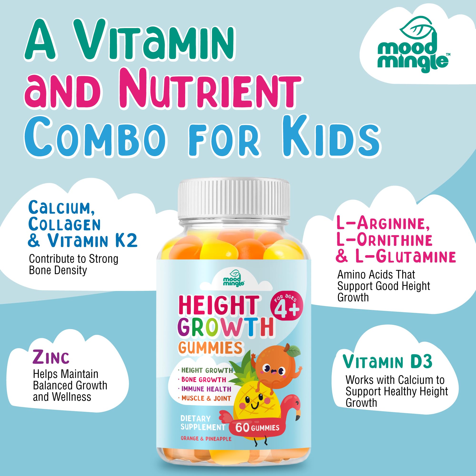 Height Growth Gummies Supplement - Kids Teens Height Increaser Maximizer Grow Taller Vitamins Mood Mingle buy supplements canada