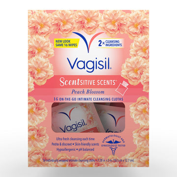 Vagisil Scentsitive Scents On-The-Go Feminine Cleansing Wipes, pH Balanced, Peach Blossom Vagisil buy supplements canada