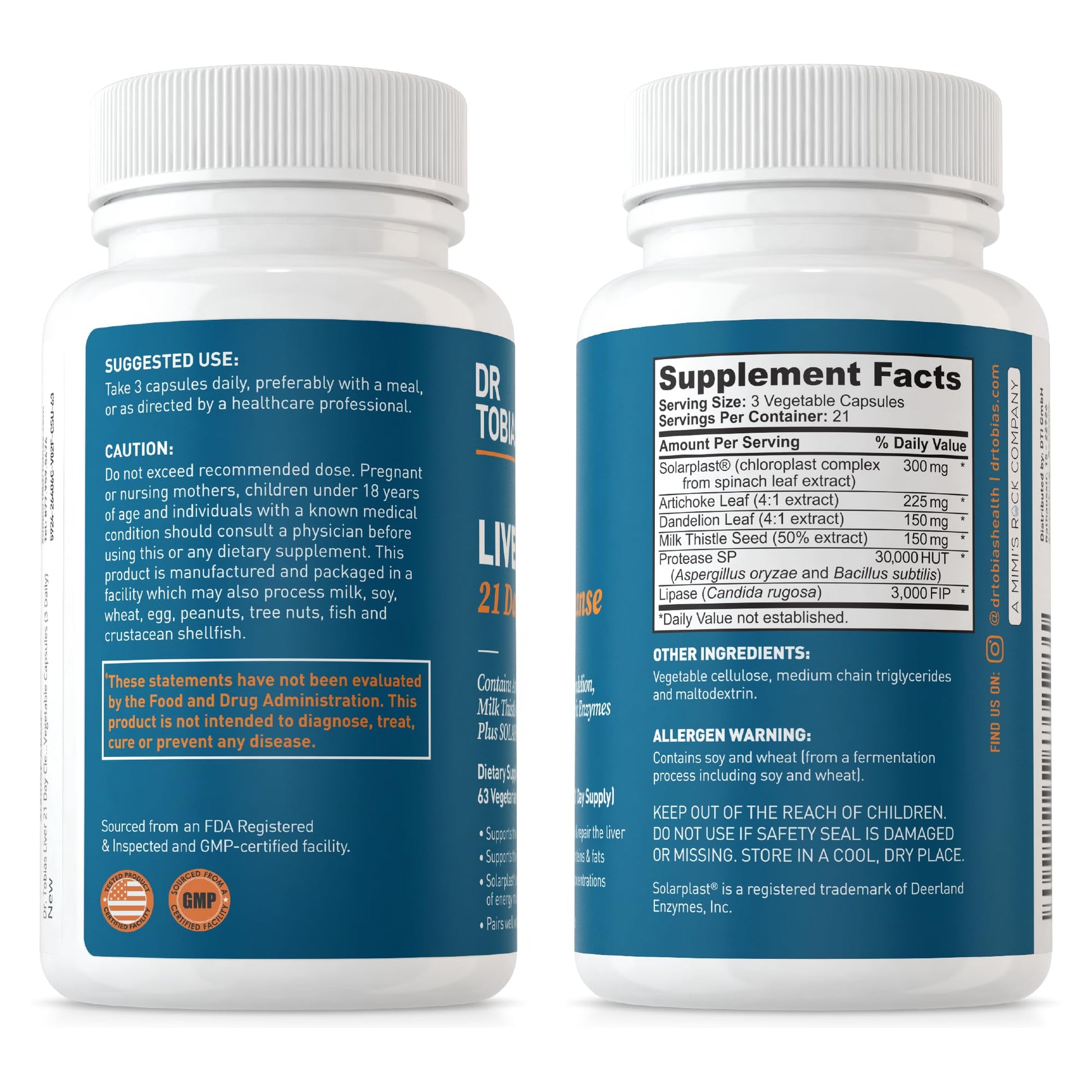 Dr. Tobias Liver 21 Day Cleanse, Herbal Liver Detox Cleanse with Solarplast, Artichoke Dr. Tobias buy supplements canada