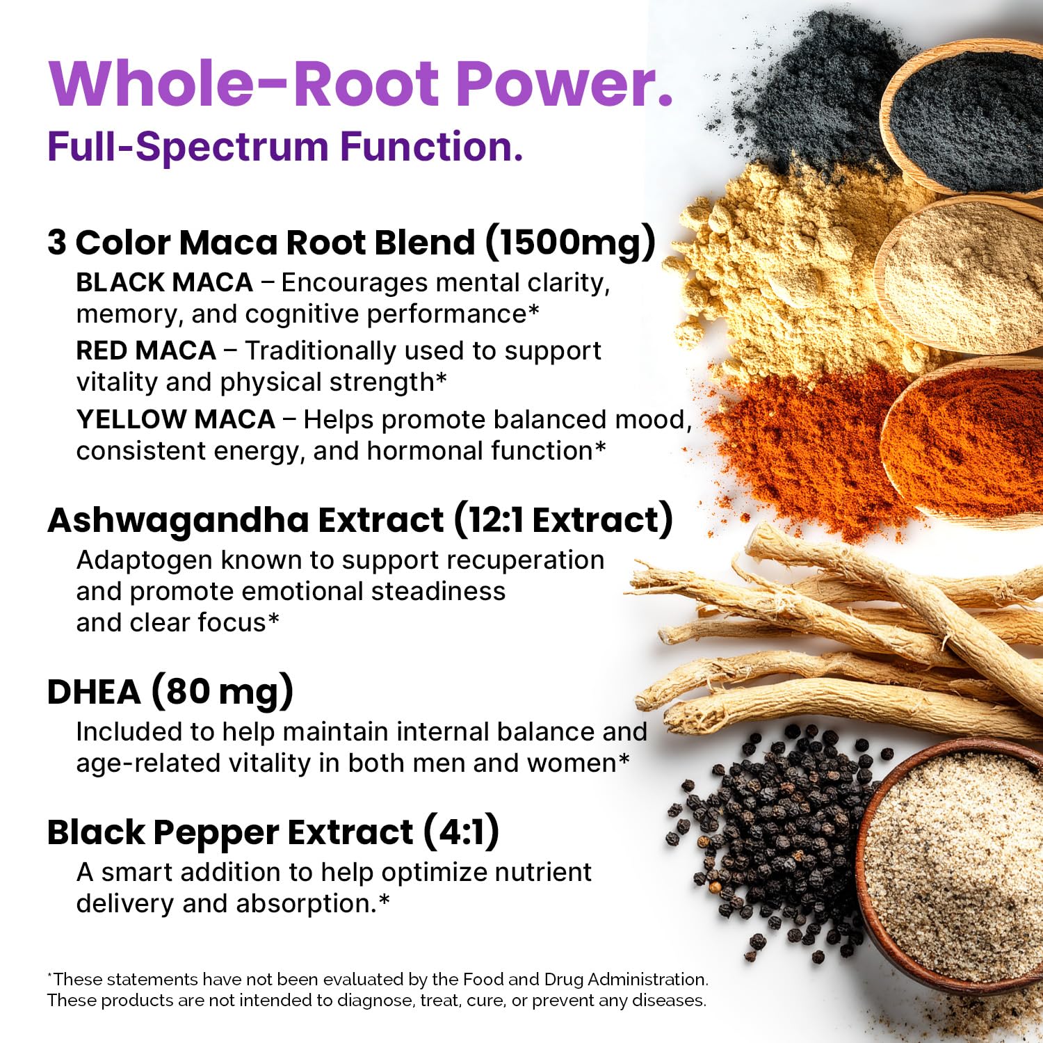 6-in-1 Organic Maca Root Ashwagandha Capsules 1710mg with DHEA and Black Pepper Fruit Extract for Women and Men - Black Maca Supplement for Stamina, Bone and Mood Support Supplement, 120ct (Pack of 3) PrimeMD buy supplements canada