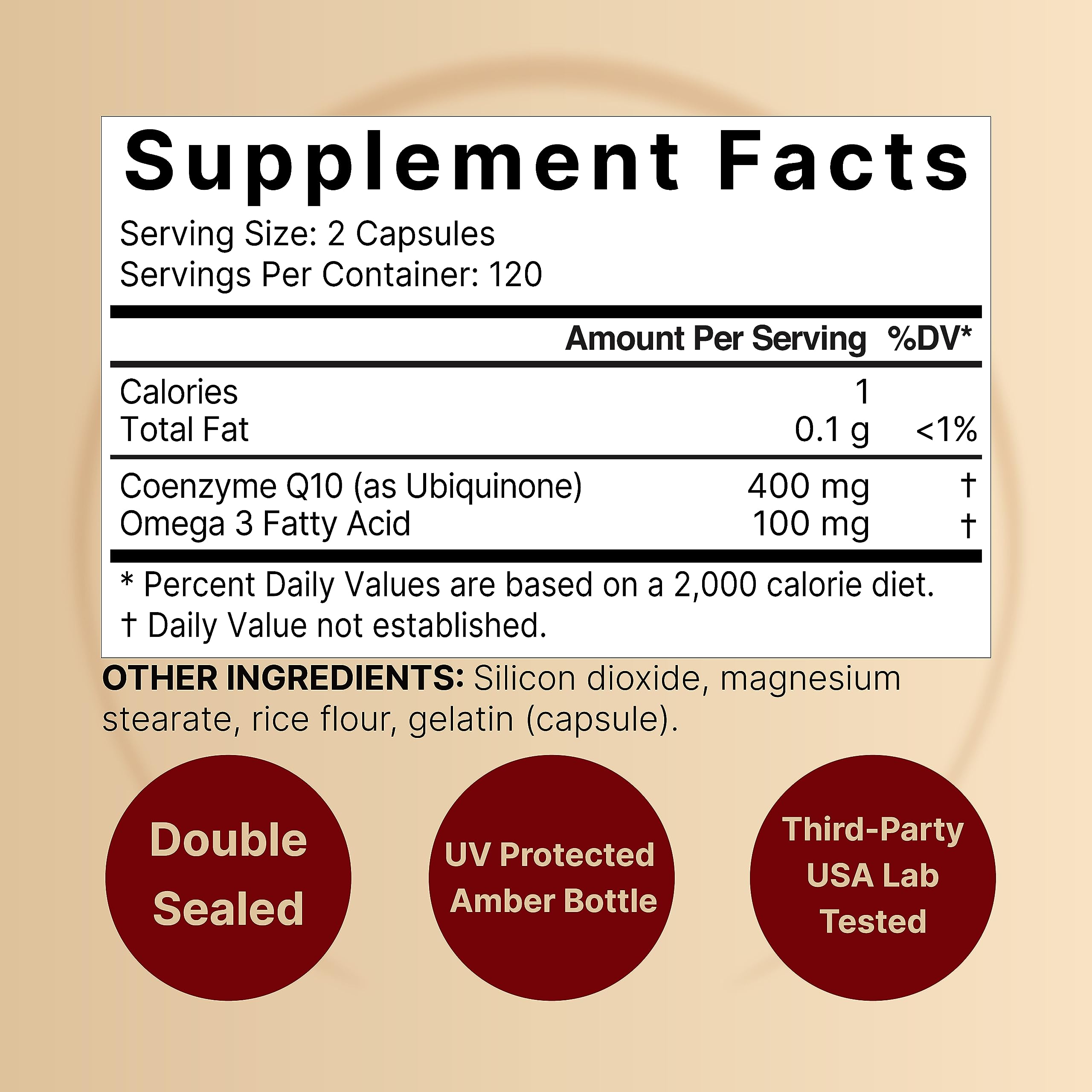CoQ10 (Ubiquinone) 400mg with Omega 3 Fatty Acids, 240 Capsules | Stable High NatureBell buy supplements canada