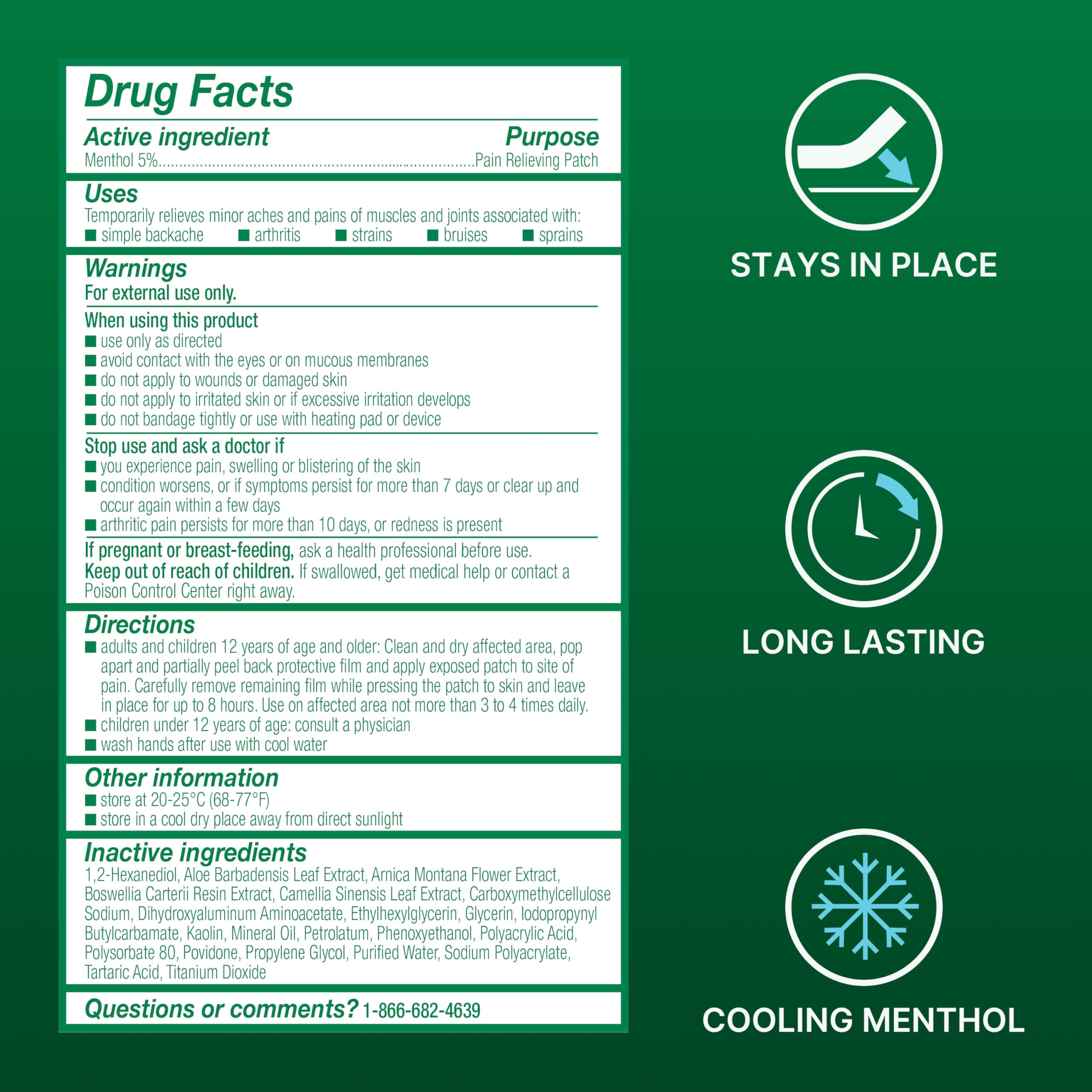 Biofreeze XL Pain Relief Patches, Menthol Pain Patches for Lower Back, Neck, Knee, & Shoulder, Comfortable & Flexible Fabric Stays in Place, 4 ct Biofreeze buy supplements canada