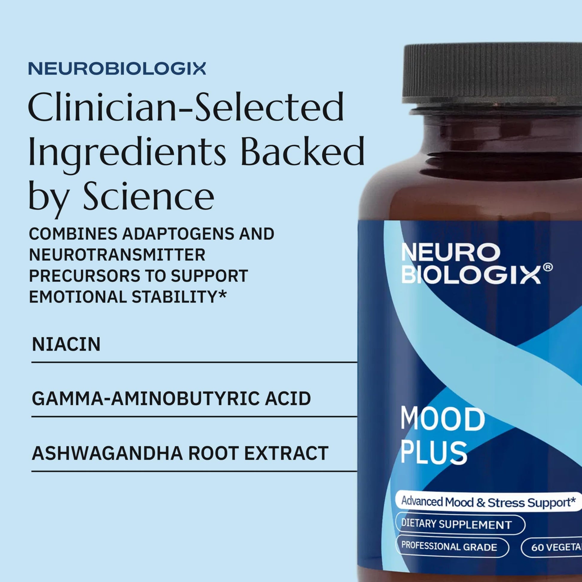 Neurobiologix Mood Plus for Men and Women, Mood & Stress Support Supplement with GABA, 5-HTP, Ashwagandha, Magnesium & Chamomile for Emotional Balance, Relaxation & Serotonin Support, 60 Capsules Neurobiologix buy supplements canada