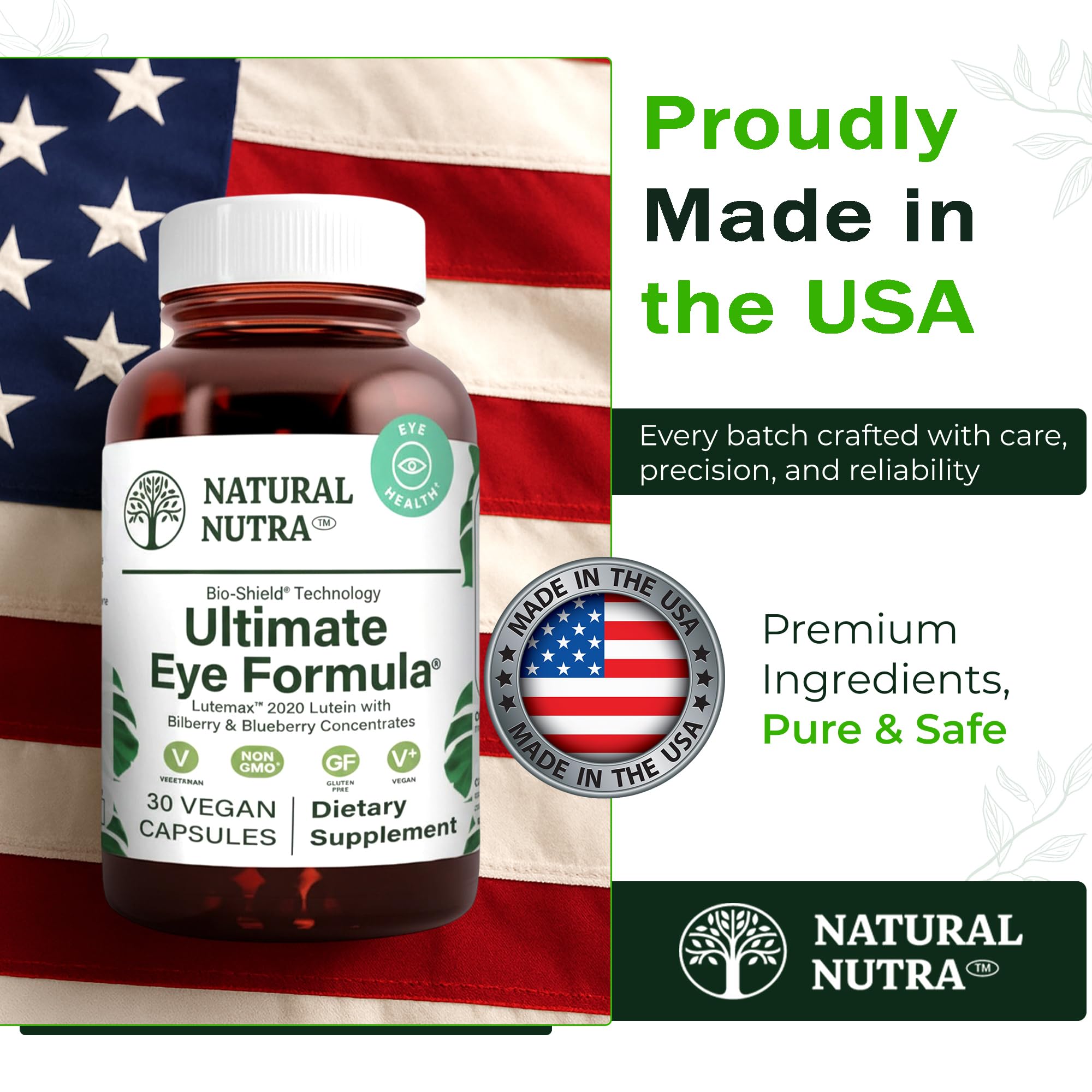 Natural Nutra Ultimate Eye Health Supplement - Bilberry & Blueberry Extract Blend for Day and Night Vision Support, Promotes Color Perception & Eye Clarity - Non-GMO, Vegan - 30 Capsules (Pack of 3) Natural Nutra buy supplements canada