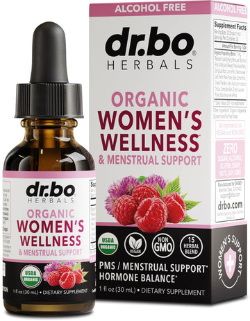 Hormone Balance for Women & PMS Relief - Women's Wellness Organic Hormonal Balance Supplements Liquid Drops & Menstrual Cramp Period Support - Raspberry Leaf, Chasteberry, Black Cohosh Supplement 1 Oz DR. BO buy supplements canada