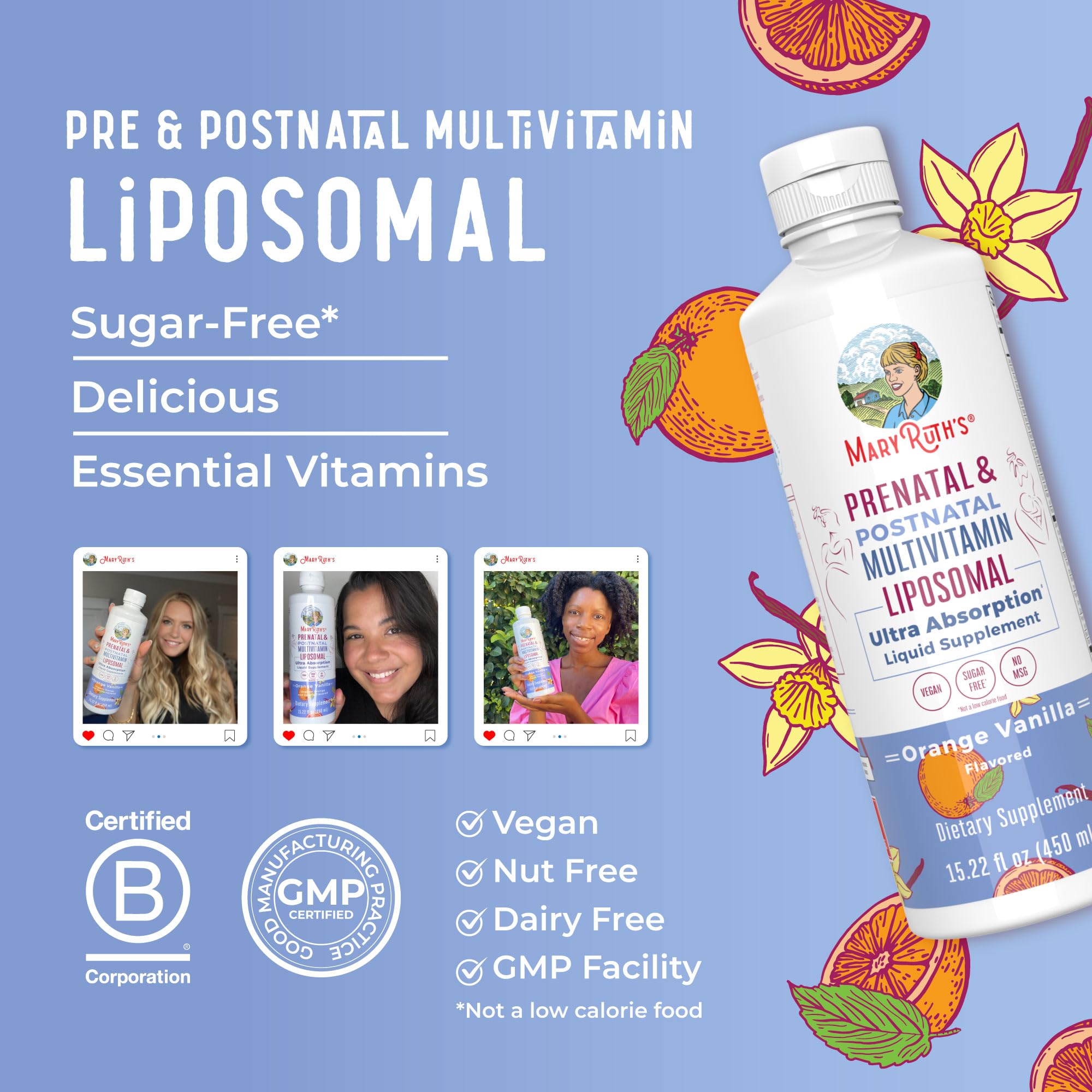 MaryRuth Organics Prenatal & Postnatal Multivitamin for Women | Sugar Free | Formulated for Pre-Conception, Pregnancy & Nursing | Prenatal Vitamins | Vegan | Non-GMO | Gluten Free | 30 Servings MARYRUTH'S buy supplements canada