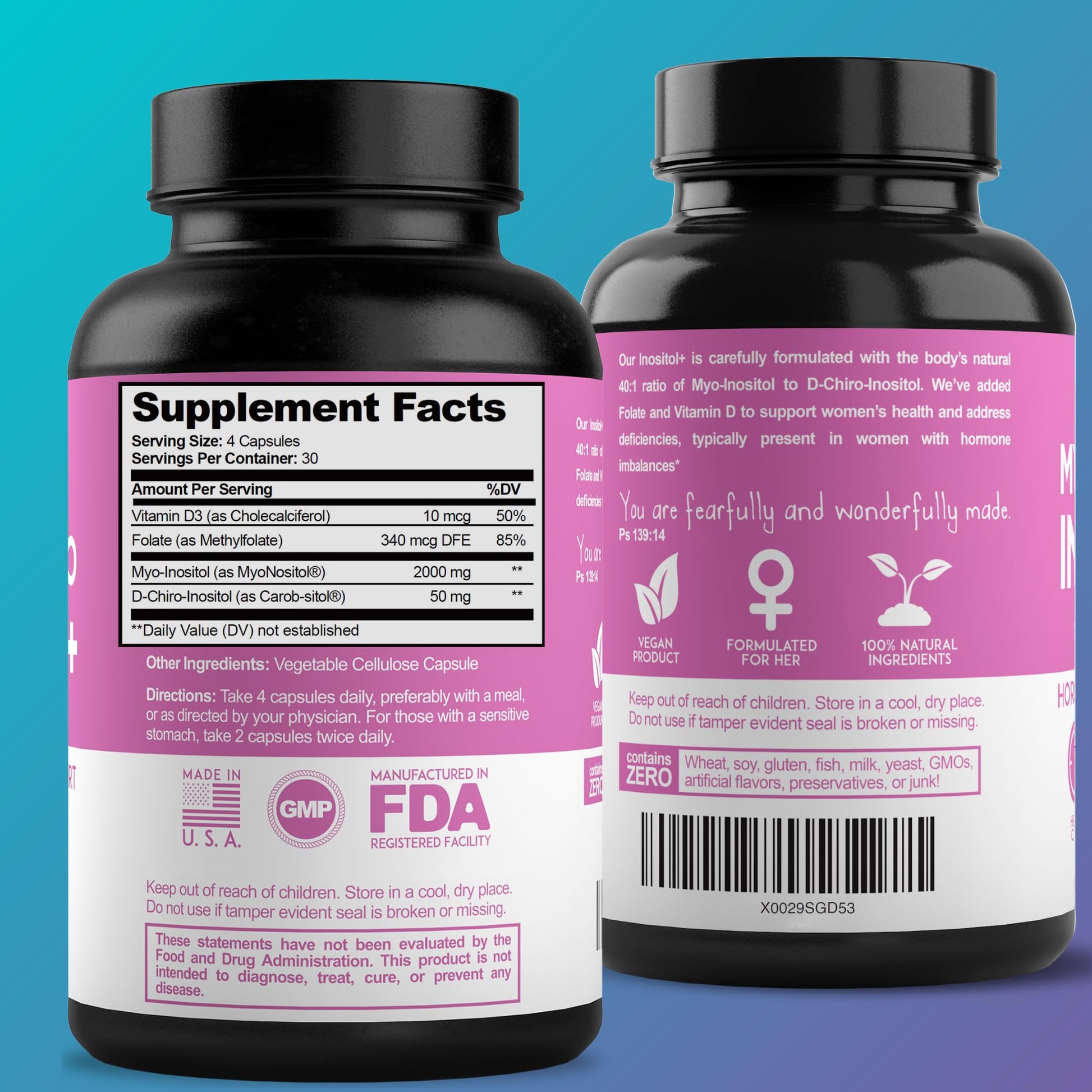 Premium Inositol Supplement - Myo-Inositol and D-Chiro Inositol Plus Folate and Vitamin Optify buy supplements canada