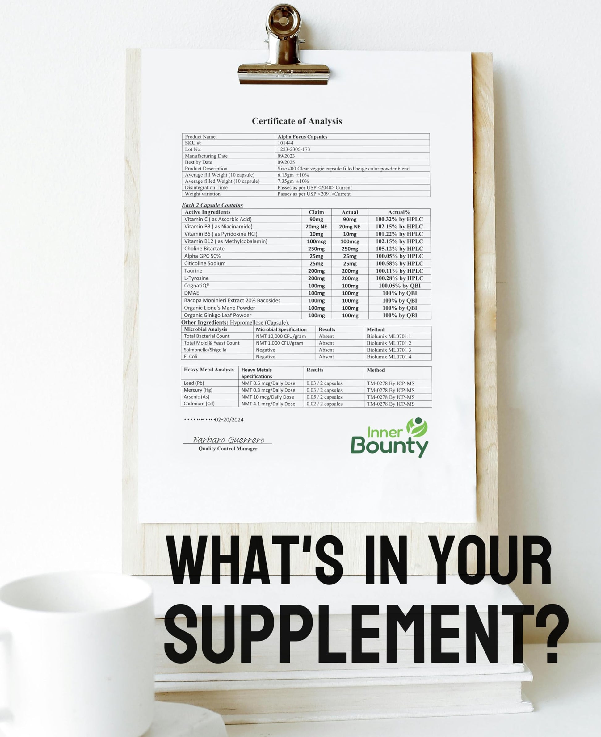 Inner Bounty Focus 14-in-1 Nootropic Brain Supplement with Lions Mane, Alpha GPC Choline, Vitamin C & B12, Taurine, Bacopa - Energy, Cognitive, Memory Support, 60 Filler Free Capsules Inner Bounty buy supplements canada