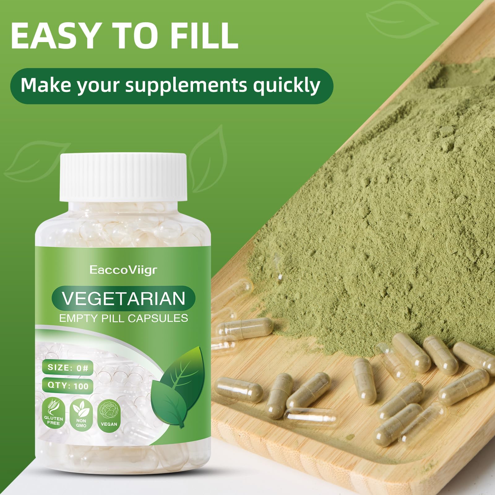 EaccoViigr Size 0 Empty Capsules - 500 Count Clear Empty Pill Capsules with Capsule Filling Kit, Fillable Vegan Vegetarian Capsule Empty for Vitamins, Easy for DIY Supplements EaccoViigr buy supplements canada