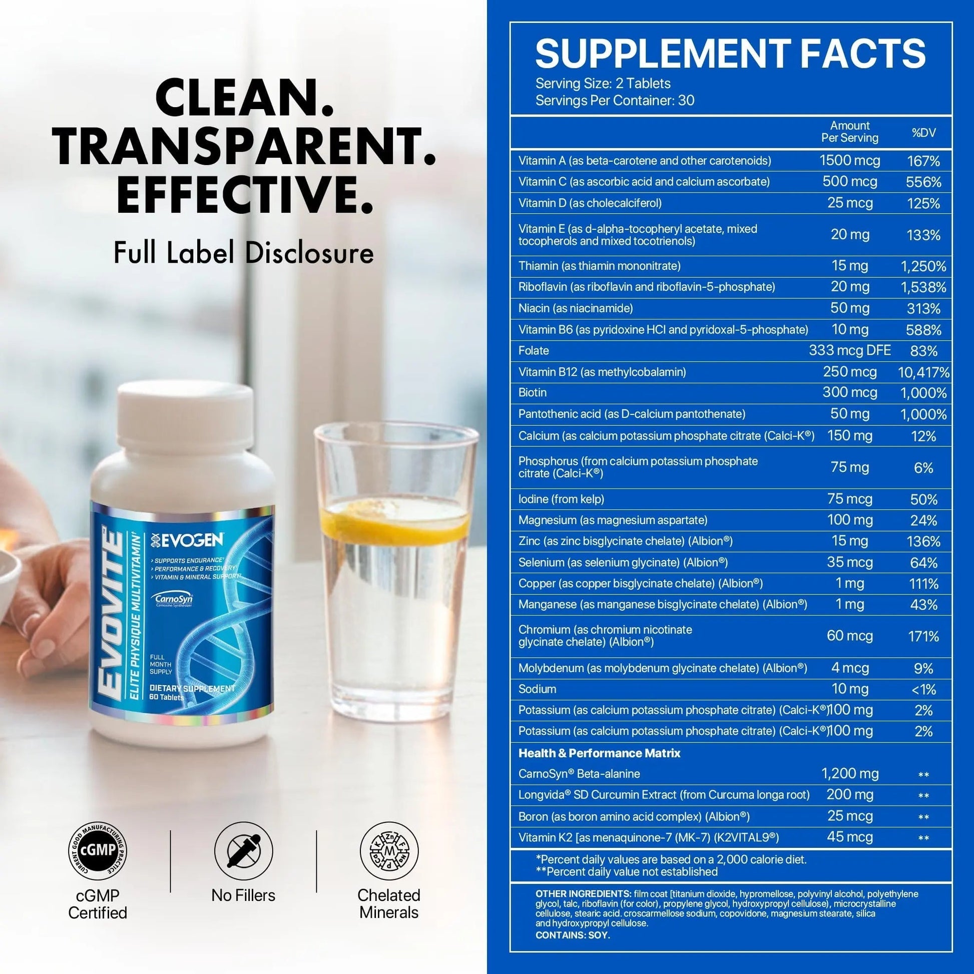 Evogen Evovite - Elite Physique Multivitamin for Women & Men | Advanced Formula for Endurance, Recovery, & Joint Health | Evogen buy supplements canada