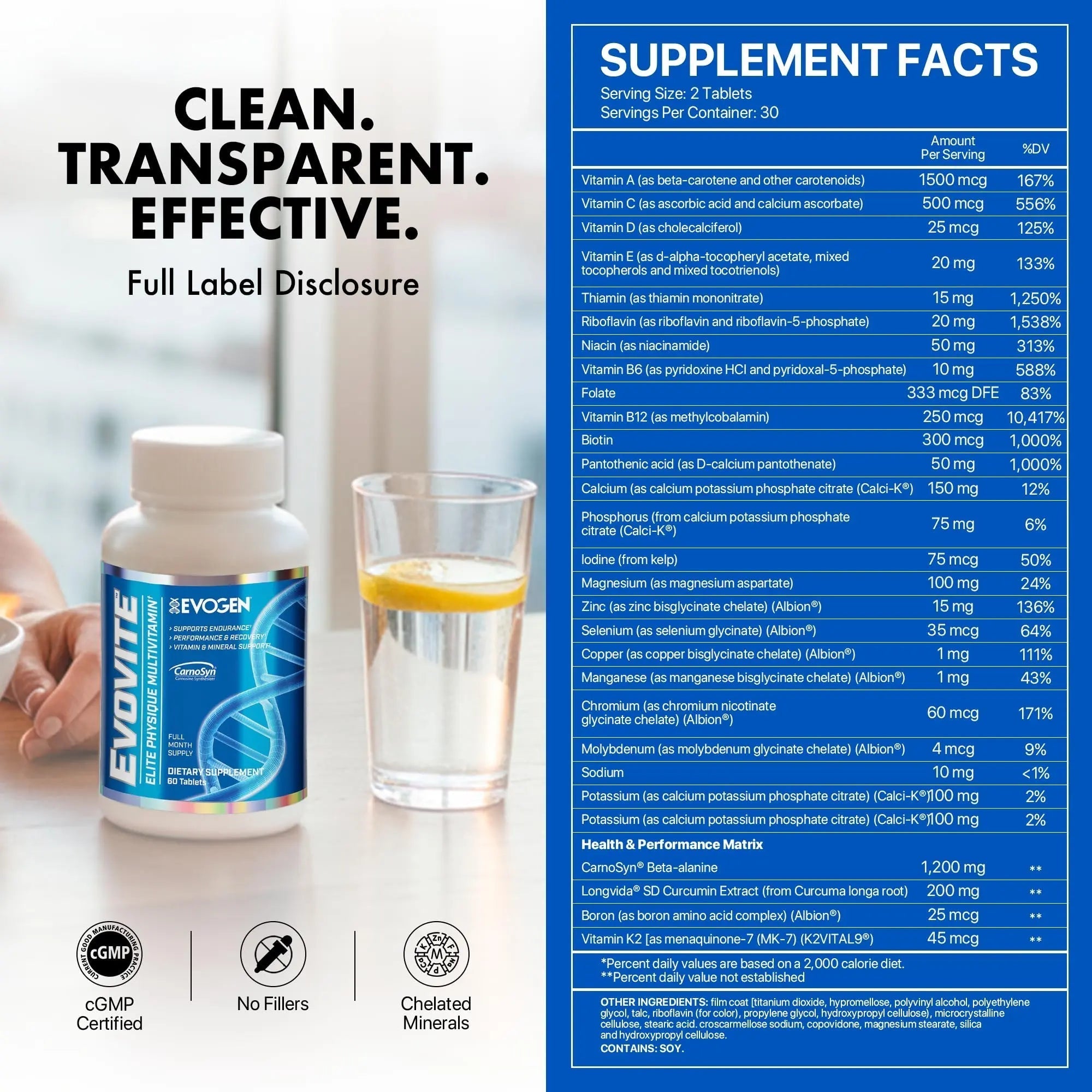 Evogen Evovite - Elite Physique Multivitamin for Women & Men | Advanced Formula for Endurance, Recovery, & Joint Health | Evogen buy supplements canada