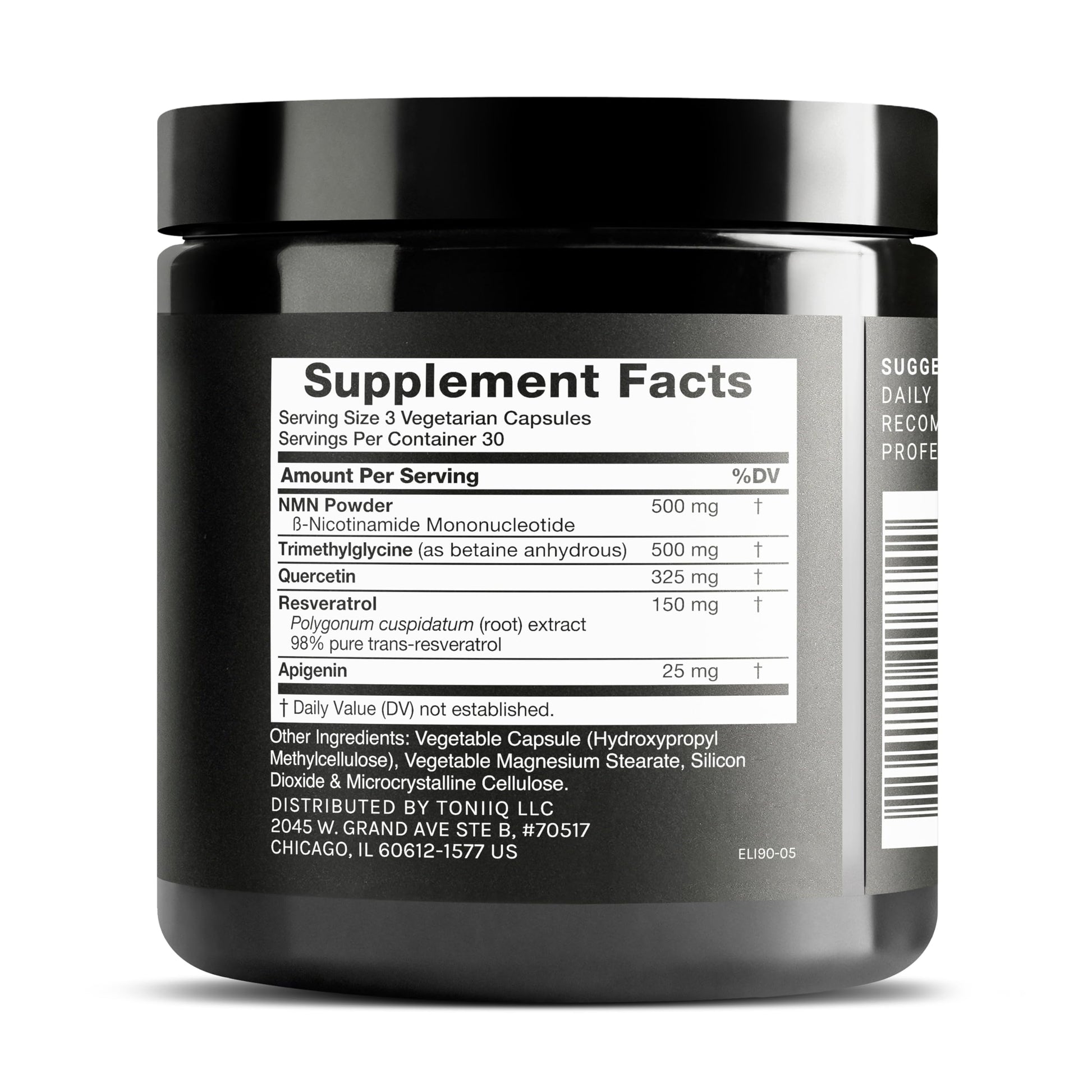 1500mg NMN Supplement with Resveratrol – High Potency Nicotinamide Mononucleotide 500mg with Trimethylglycine, Quercetin, Resveratrol & Apigenin – Pure NMN Capsules – Third-Party Tested – 30 Servings Toniiq buy supplements canada