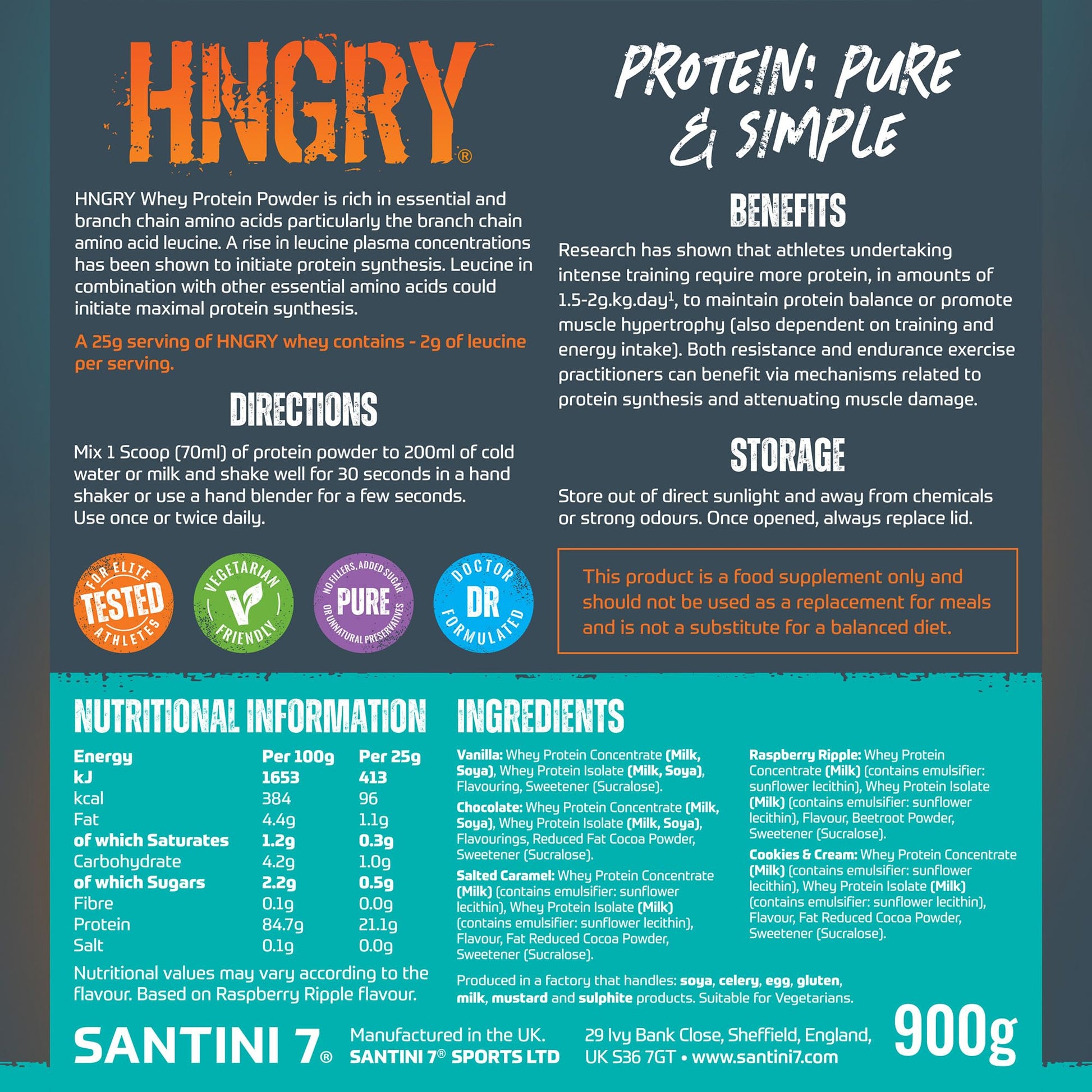 HNGRY Protein Whey Protein Powder Shake with 80% Protein Whey, 900g and 36 Servings HNGRY Protein buy supplements canada