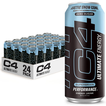 C4 Ultimate Sugar Free Energy Drink 16oz (Pack of 24) | Arctic Snow Cone | Pre Workout Cellucor buy supplements canada