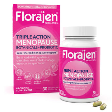 Florajen Triple-Action Menopause Probiotic - Hormonal Balance, Hot Flash, & Mood Swing Relief - Weight Management & Digestive Support - Featuring Berberine, Black Cohosh, & Botanical - 30 Capsules Florajen buy supplements canada