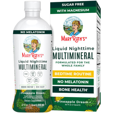 MaryRuth Organics Liquid Nighttime Multimineral | NO Melatonin | Magnesium Citrate | Calcium | Zinc | Vitamin D3| Available in 4 Flavors | Vegan | Sugar Free | Gluten Free | 32 Oz MARYRUTH'S buy supplements canada