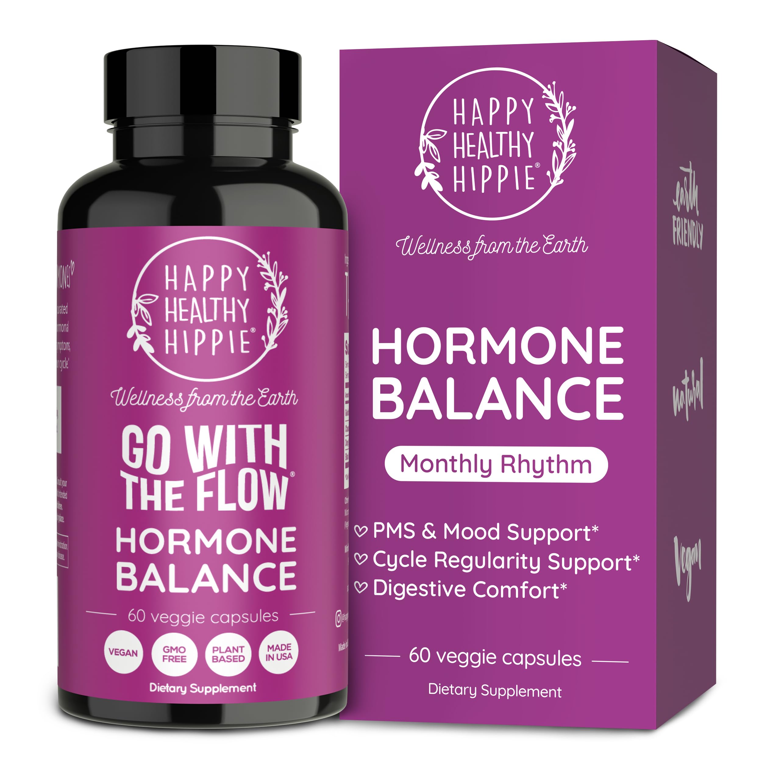 Hormone Balance for Women – PMS Support Supplement, Menopause & Perimenopause | Bloating Relief, Menstrual Cramp, Mood, PMDD | Chasteberry Supplements, Black Cohosh, Dong Quai | Vegan, Non-GMO, 60 Ct Happy Healthy Hippie buy supplements canada