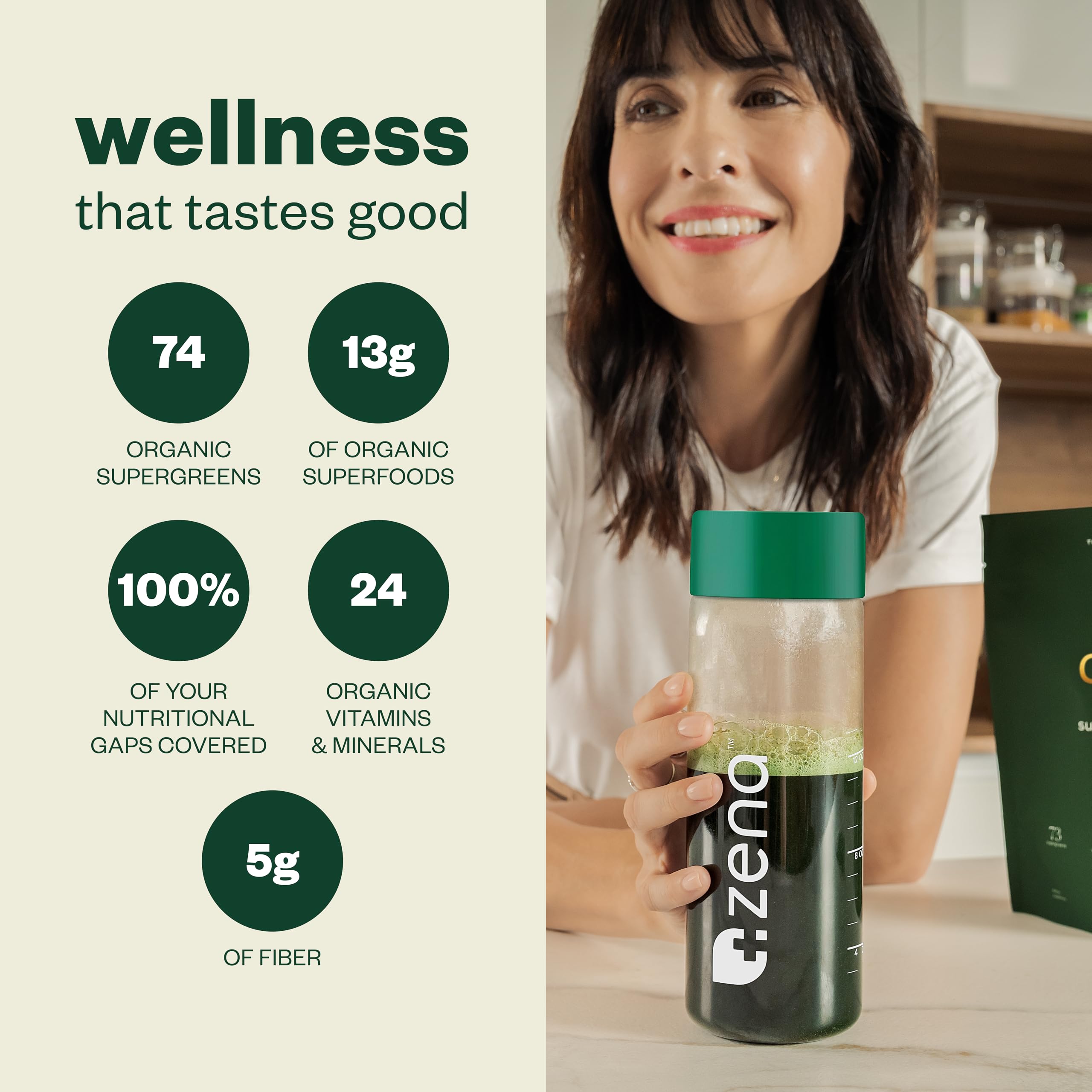 Zena Complete Organic Super Greens Powder & Multivitamin, 90+ Supergreens, Fruits, Veggies, Pre & Probiotics, Watermelon Citrus Flavor Zena Nutrition buy supplements canada