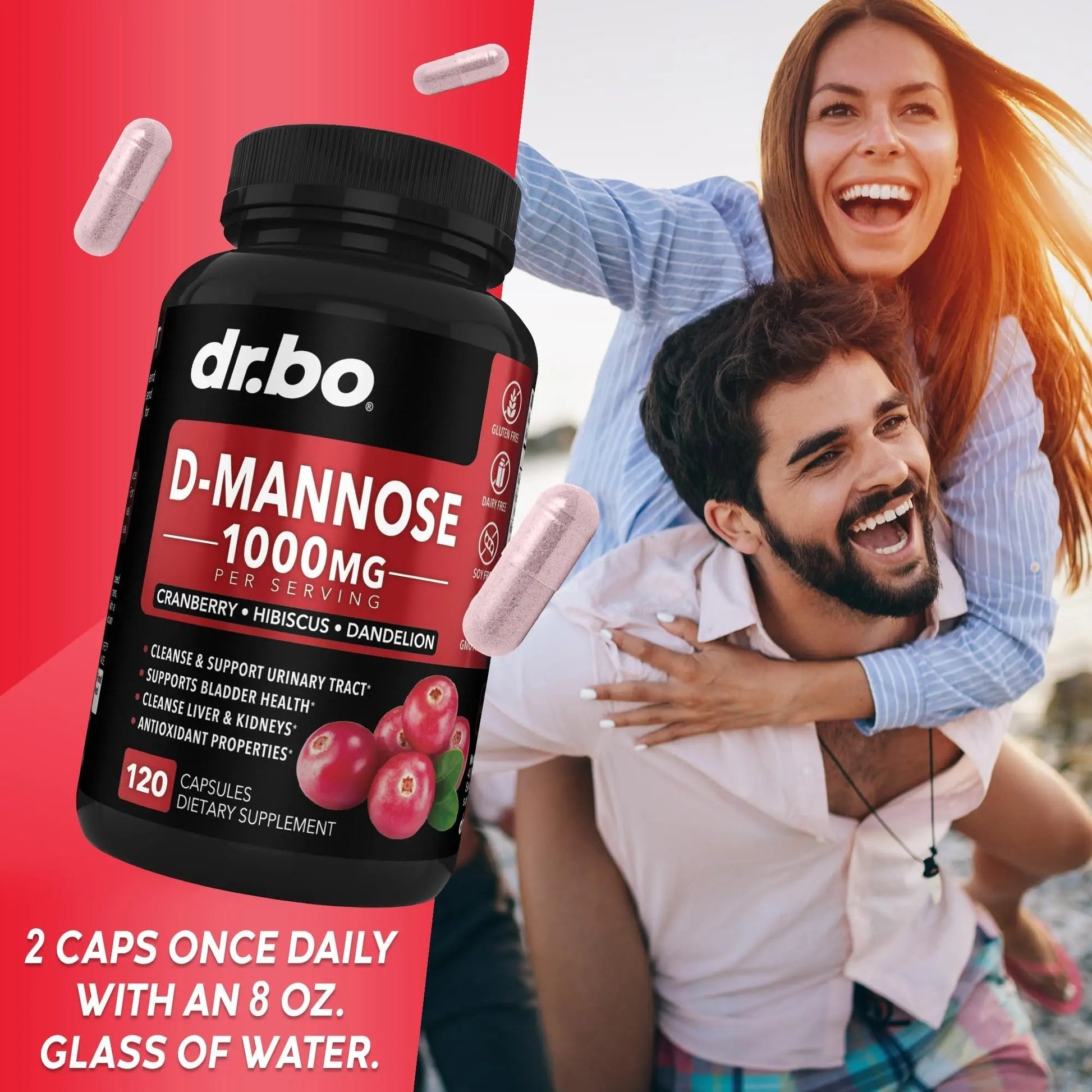 D Mannose Supplements for Women Pills - Natural D-Mannose 500mg Capsules, Cranberry DMannose Pills 1000mg Per Serving - Bladder Flush & Urinary Tract Cleanse Health Supplement - 120 Veg Capsules DR. BO buy supplements canada