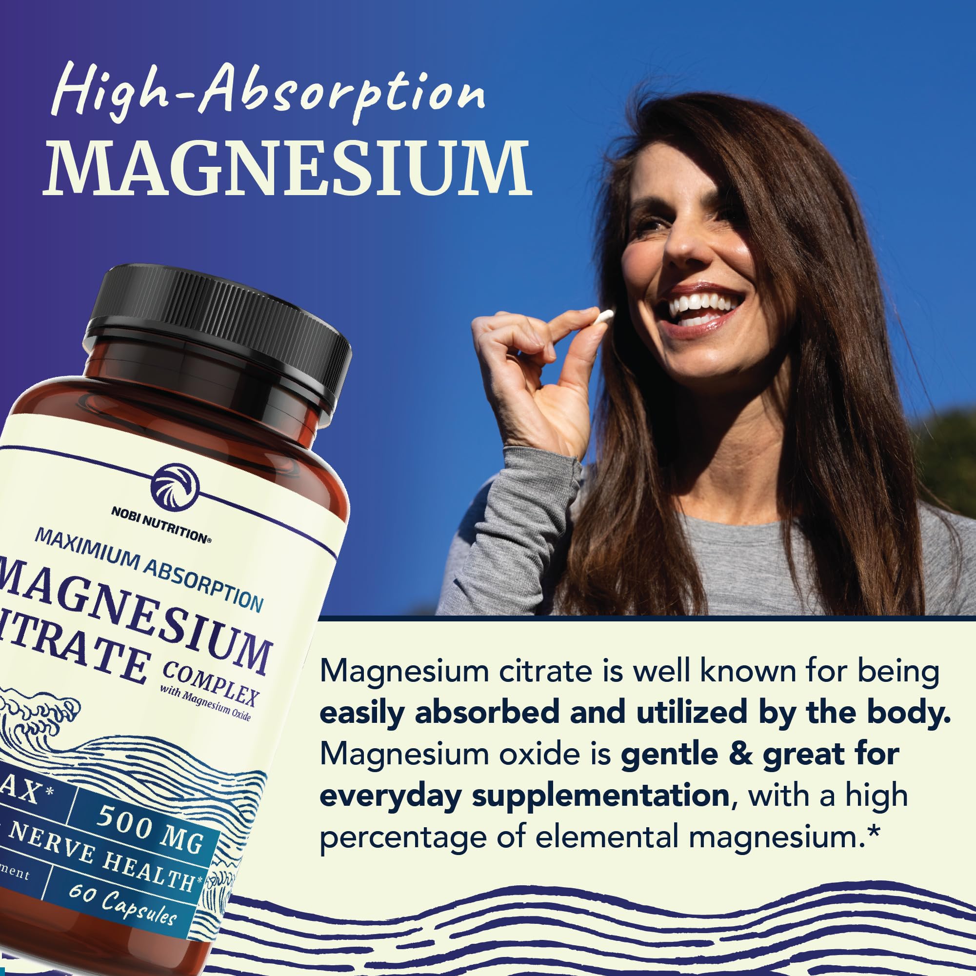 Magnesium Citrate Complex 500 MG for Calm, Relaxation, Constipation & Digestion Nobi Nutrition buy supplements canada