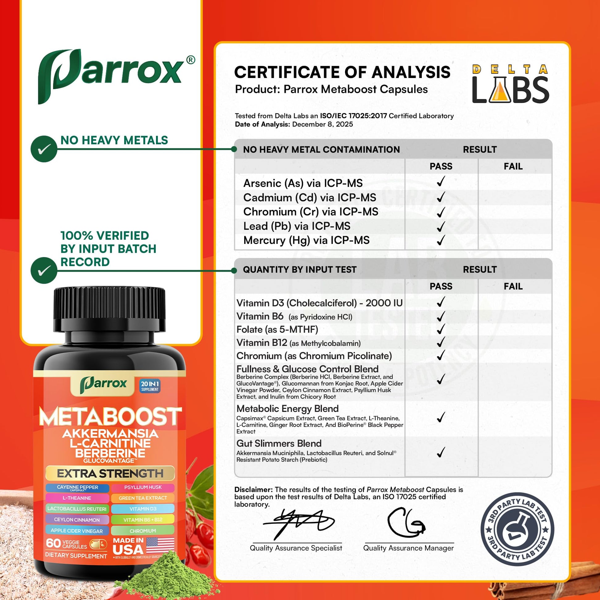 GLP-1 Booster Supplement, Akkermansia, L-Carnitine, Berberine (GlucoVantage), Methylfolate, Methylated B12, Chromium, Capsimax, Psyllium Husk, Probiotics Vitamins D3, B6, 20-in-1 Plant-Based (60 Caps) Parrox buy supplements canada