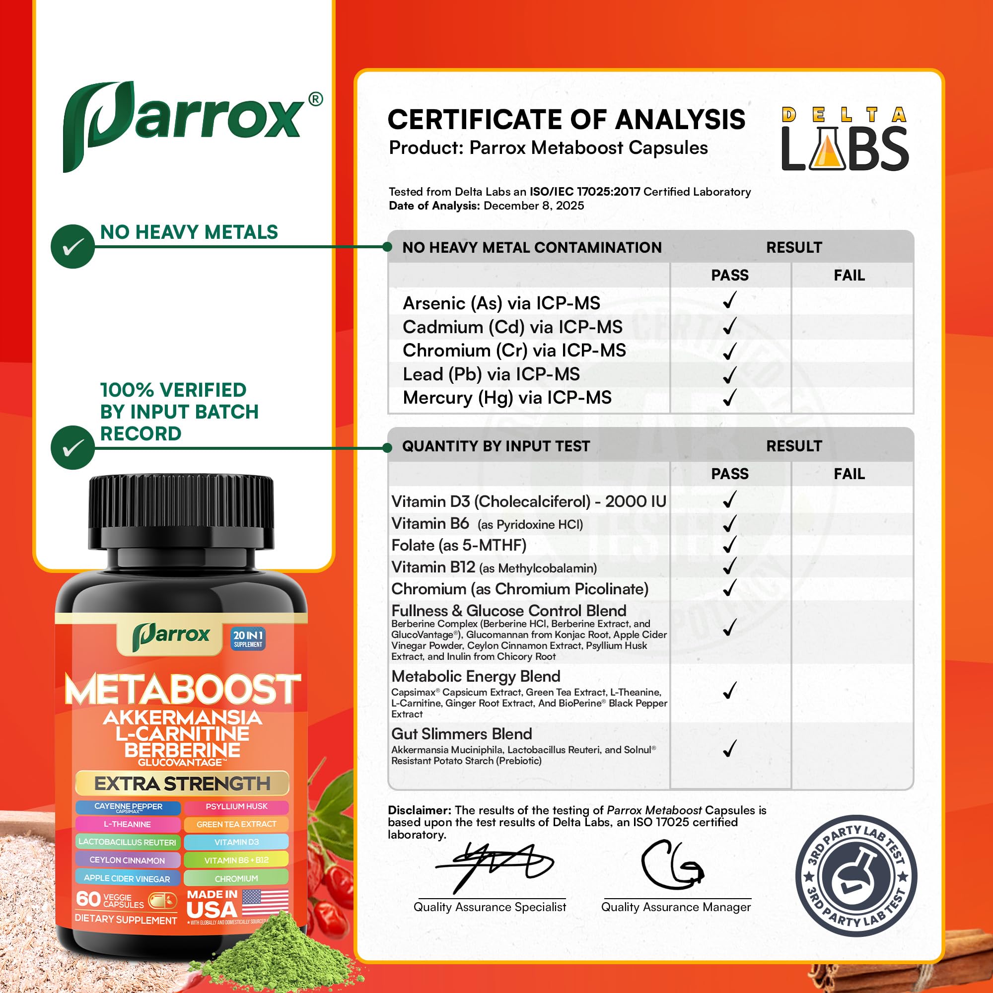 GLP-1 Booster Supplement, Akkermansia, L-Carnitine, Berberine (GlucoVantage), Methylfolate, Methylated B12, Chromium, Capsimax, Psyllium Husk, Probiotics Vitamins D3, B6, 20-in-1 Plant-Based (60 Caps) Parrox buy supplements canada