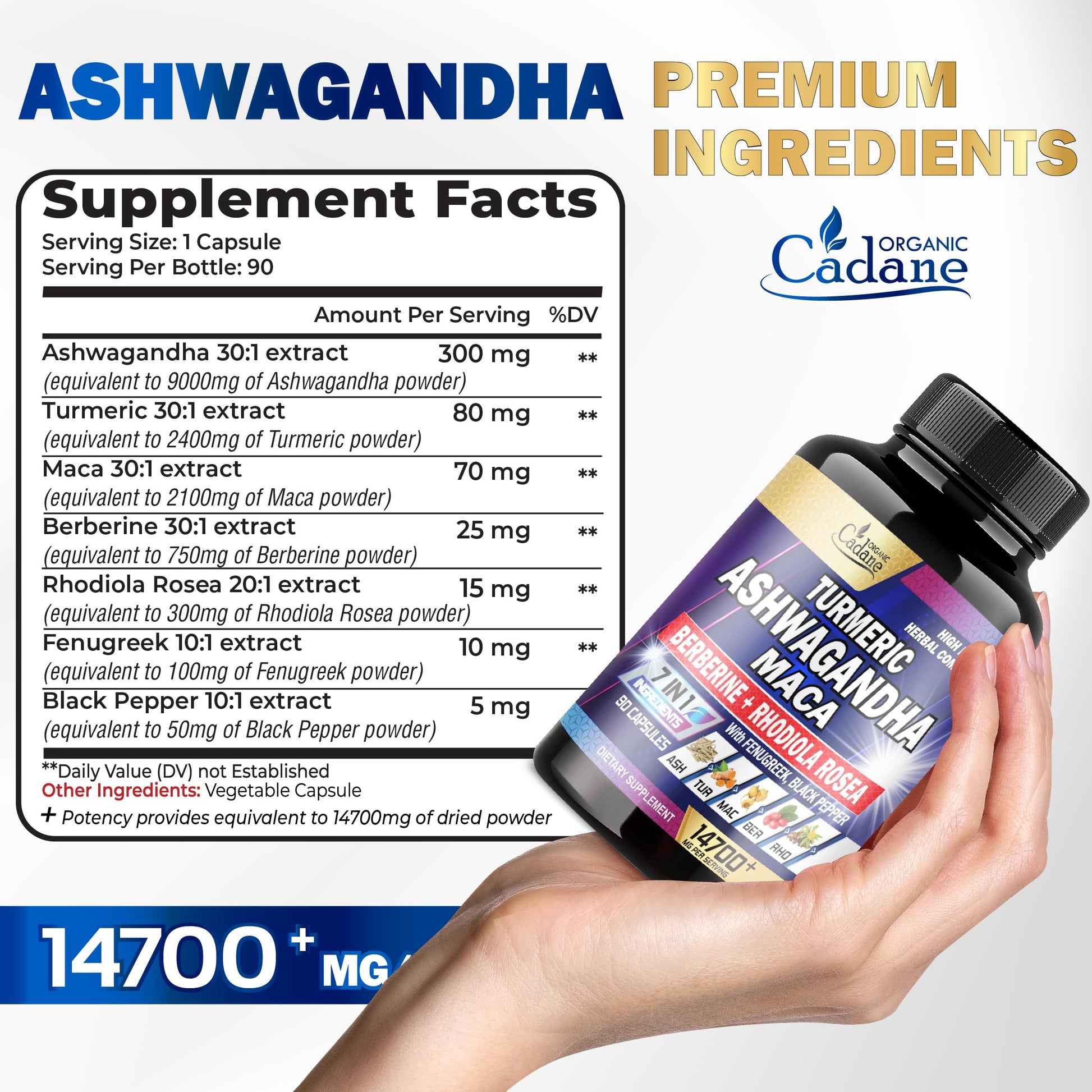 Ashwagandha Supplements 14700mg - Memory, Immune System & Strength Support Organic Cadane buy supplements canada