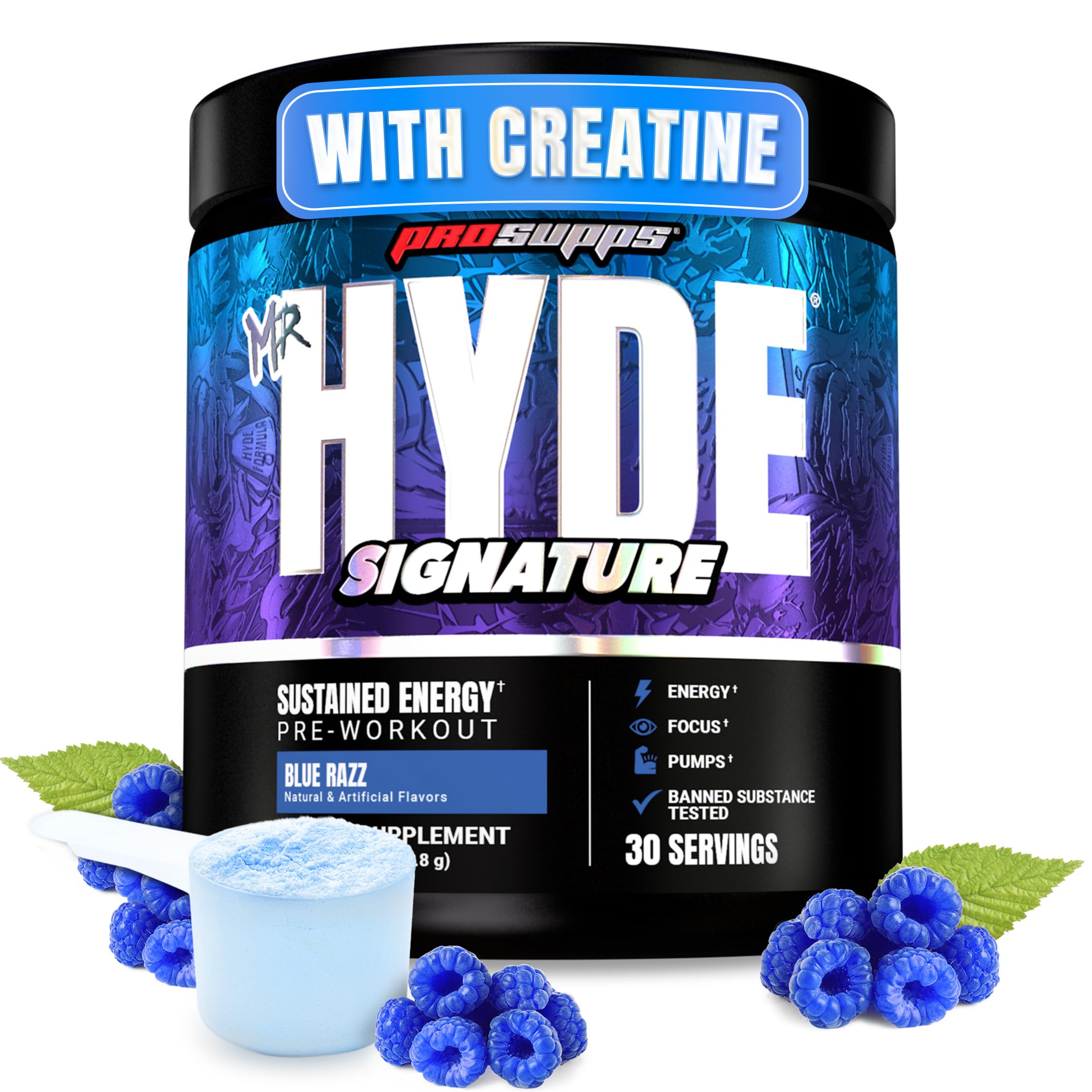ProSupps Mr. Hyde Signature Pre Workout Powder with Creatine, Beta Alanine & Caffeine - Performance, Energy & Endurance - Clean Fitness & Gym Supplements for Men & Women = ProSupps buy supplements canada