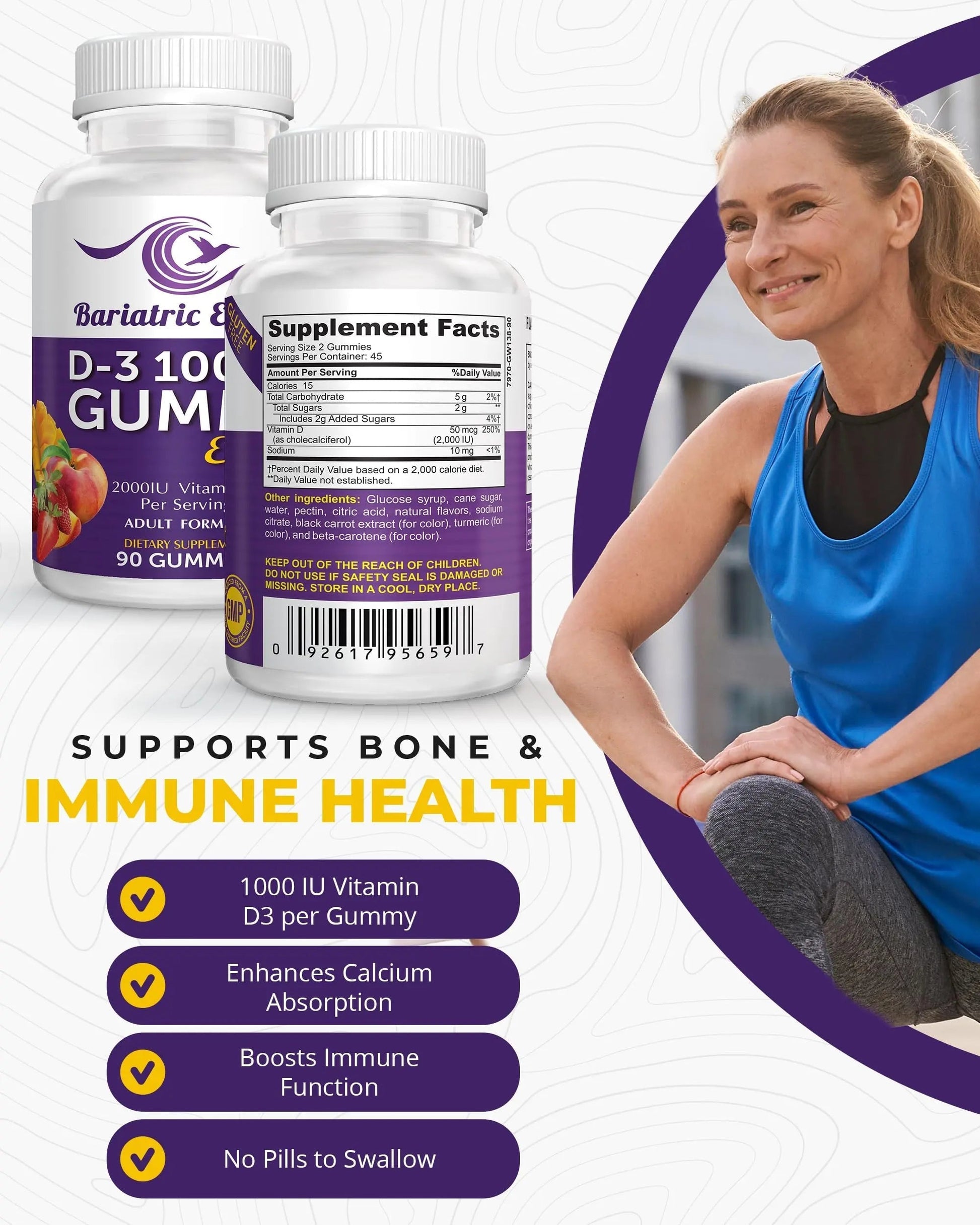 Bariatric Expert D3 Vitamin – Fast-Melting Dietary Supplement for Adults Post Bariatric Surgery, 90 Count Bariatric Food Expert buy supplements canada