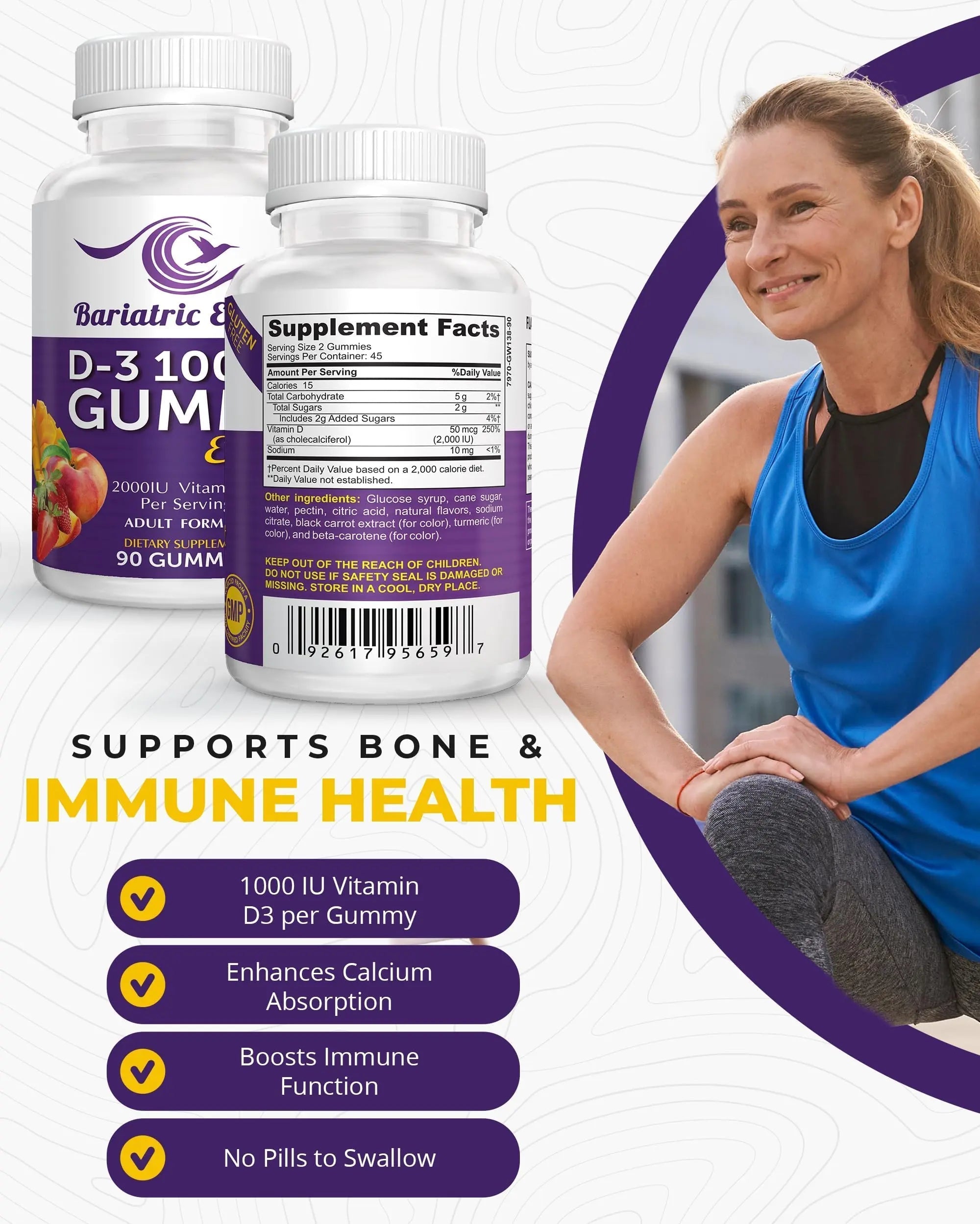 Bariatric Expert D3 Vitamin – Fast-Melting Dietary Supplement for Adults Post Bariatric Surgery, 90 Count Bariatric Food Expert buy supplements canada