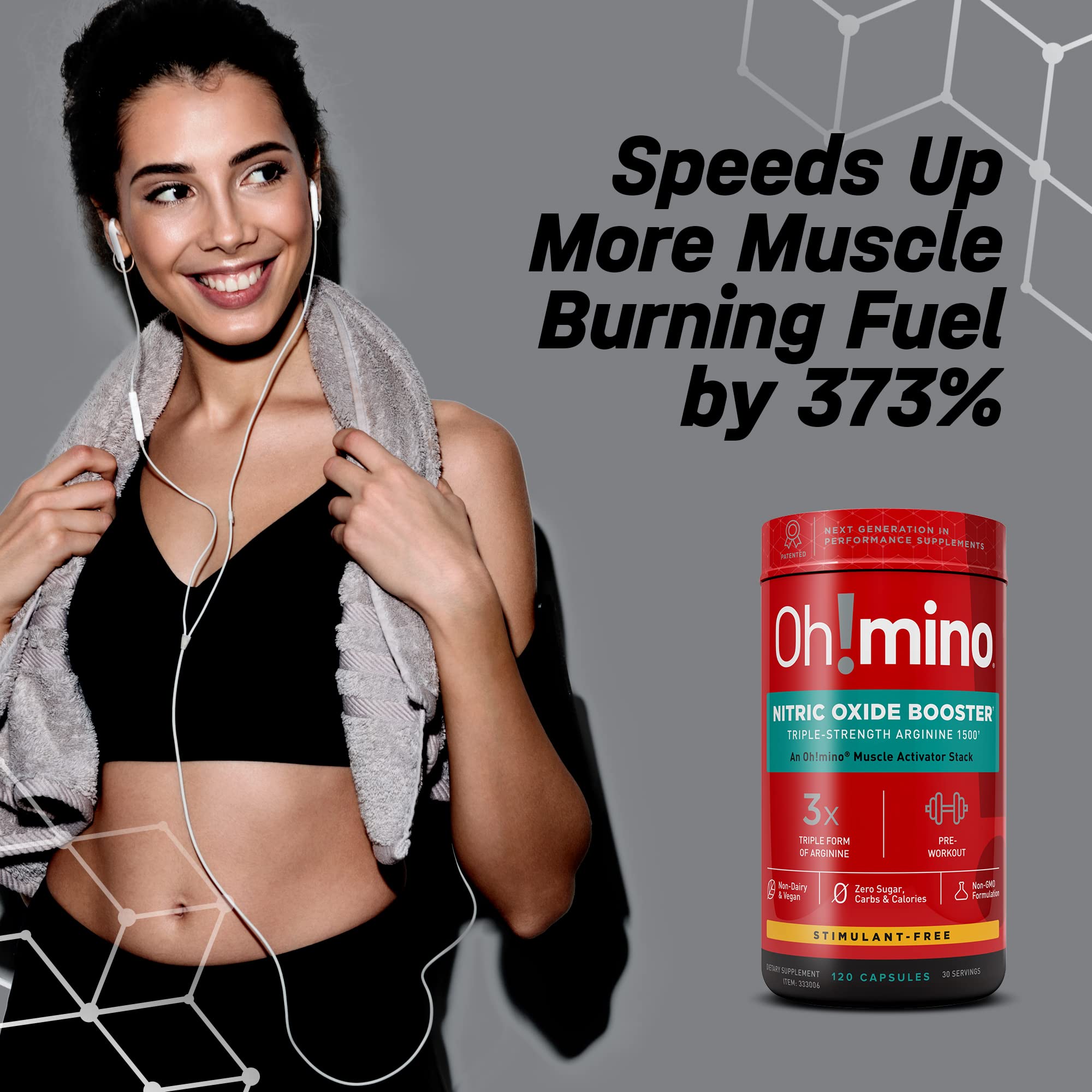 Oh!mino Nitric Oxide Supplement Activator Booster, Triple Strength L-Arginine for Energy Oh!mino buy supplements canada