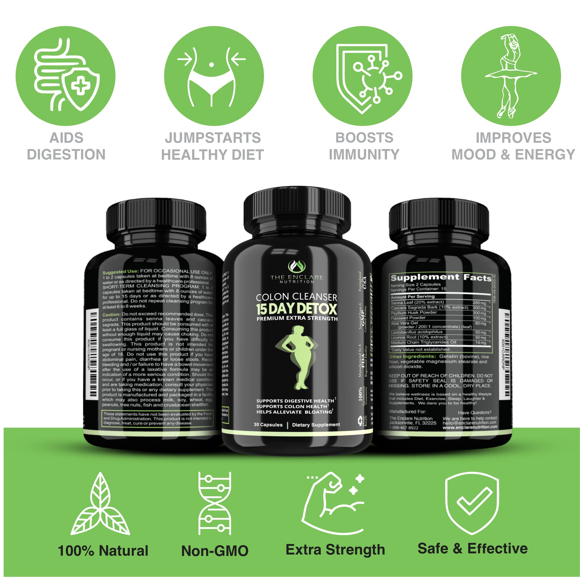 Colon Cleanse Fast-Acting Colon Cleanser Detox. Healthy Bowel Movement THE ENCLARE NUTRITION buy supplements canada