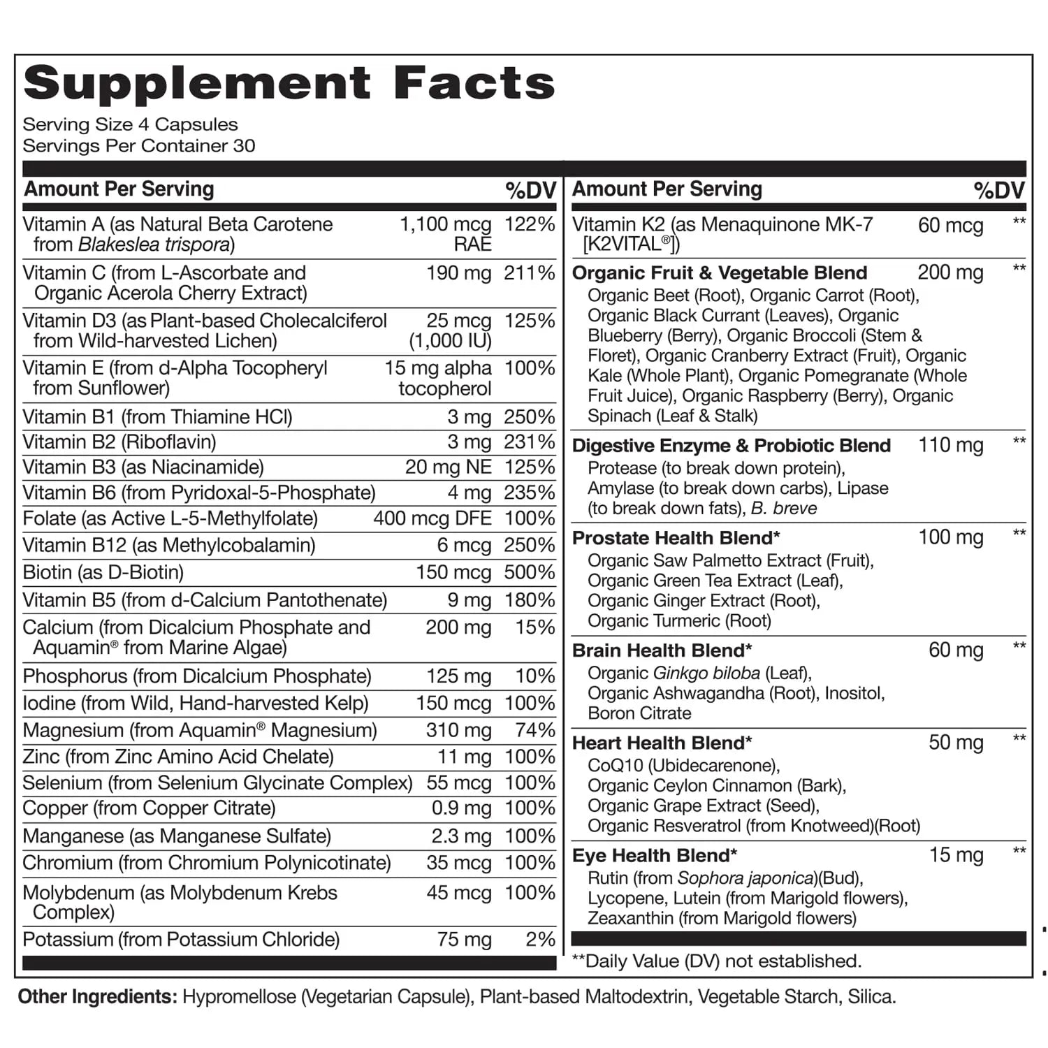 NATURELO Whole Food Multivitamin for Men 50+ - with Vitamins, Minerals, Organic Herbal Extracts - Vegan Vegetarian NATURELO buy supplements canada