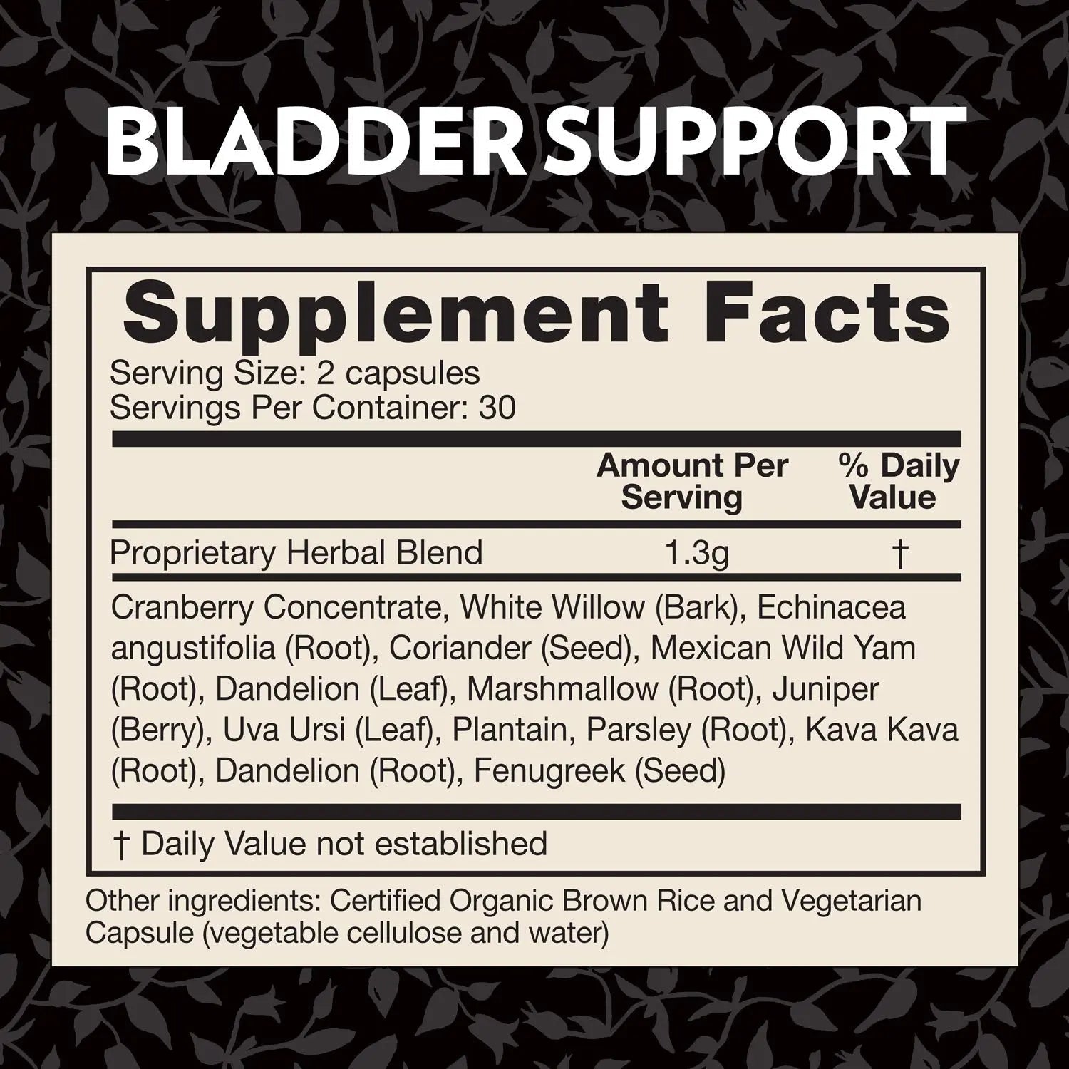 Crystal Star Bladder Support (60 Capsules) – Herbal Supplement for Healthy Bladder Function - Cranberry, Dandelion & Fenugreek - Helps Overactive Bladder and Incontinence - Non-GMO Crystal Star buy supplements canada