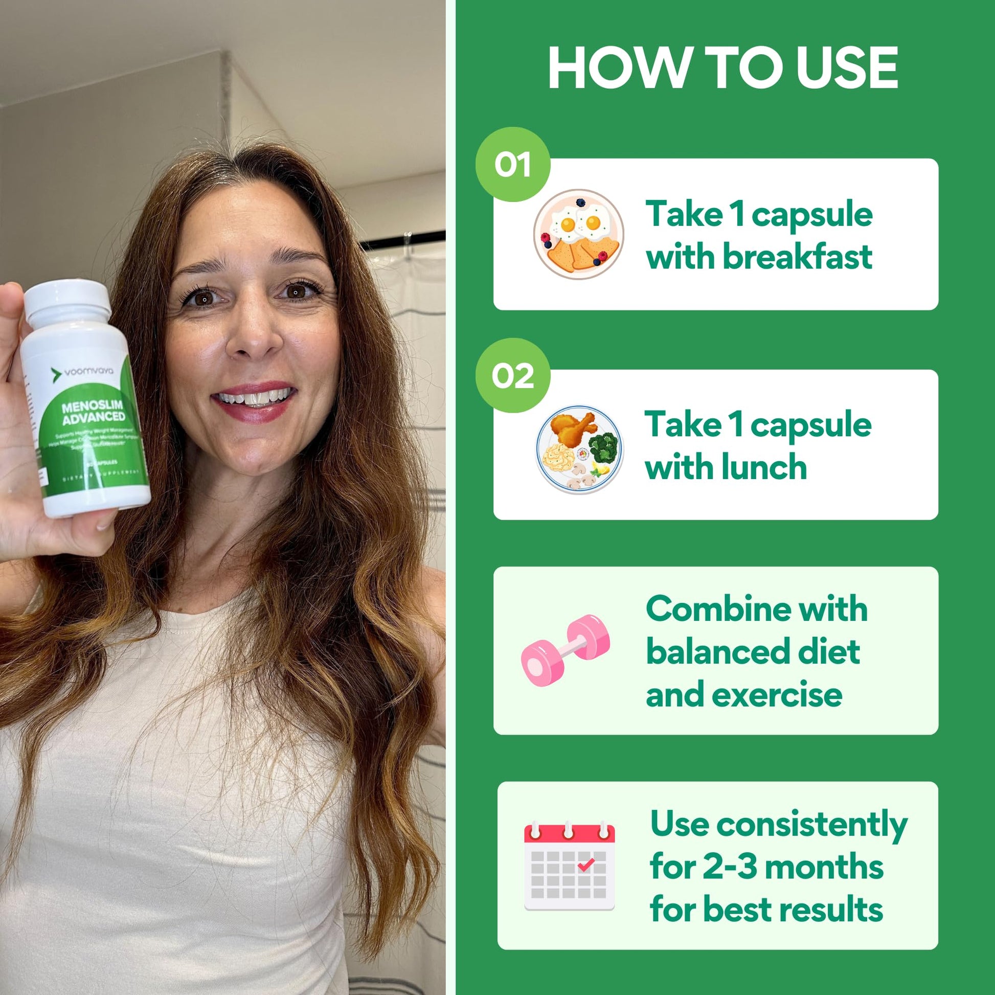 VoomVaya MenoSlim Advanced Menopause Weight Loss for Women – Menopause & Perimenopause Supplement for Women – Supports Healthy Metabolism & Overall Wellness – 60 Capsules VoomVaya buy supplements canada