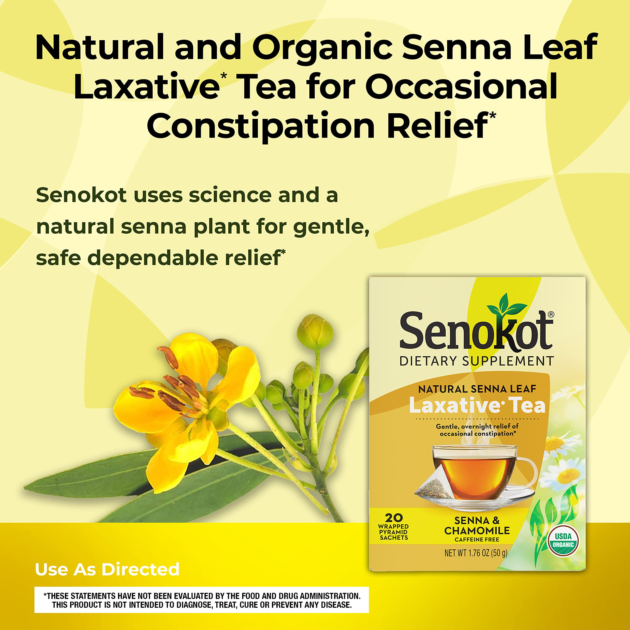 Senokot Dietary Supplement, Natural and Organic Senna Leaf, Laxative Tea for Occasional Senokot buy supplements canada