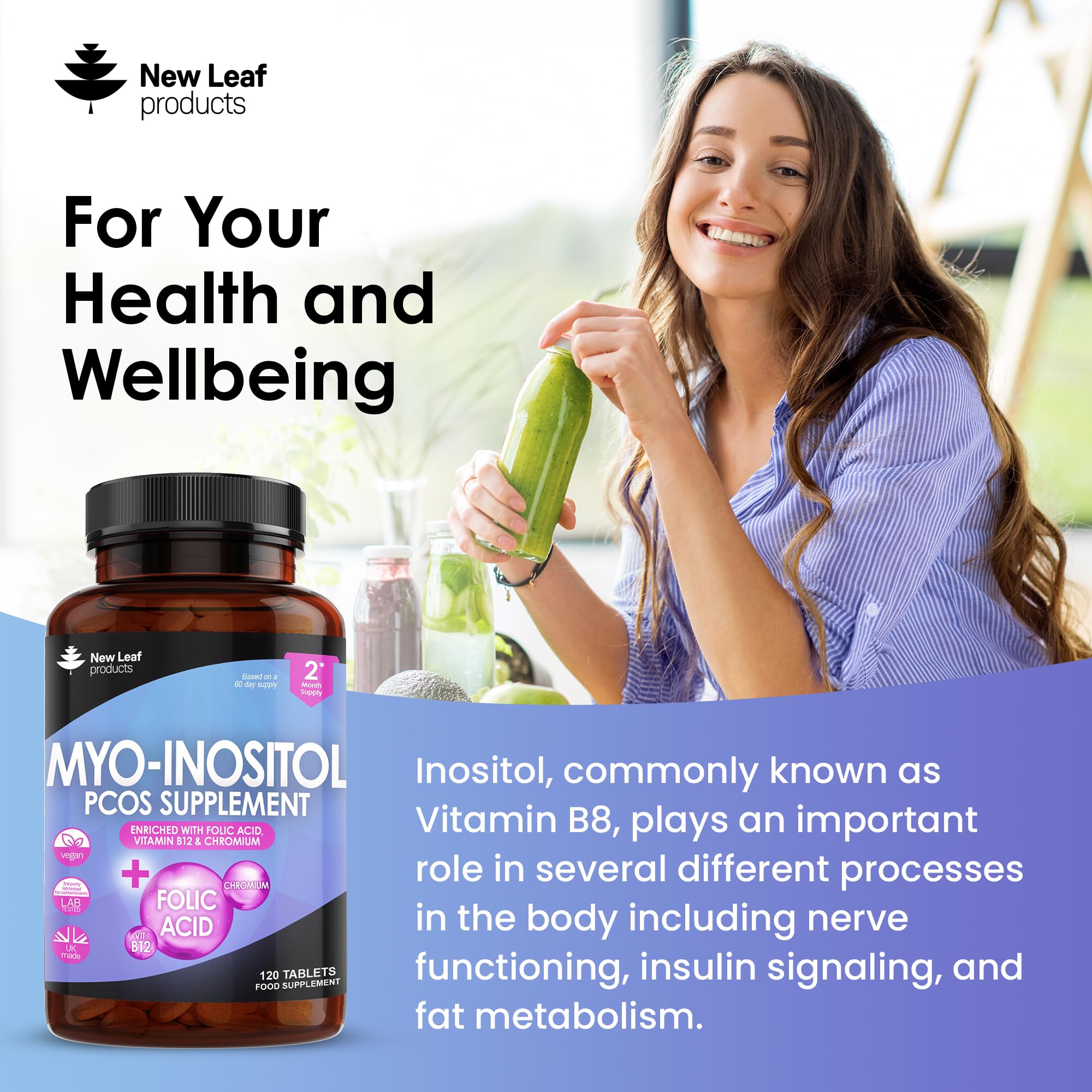 Myo-Inositol PCOS Supplement - Myo Inositol Tablets PCOS Supplement Enriched NEW LEAF PRODUCTS buy supplements canada