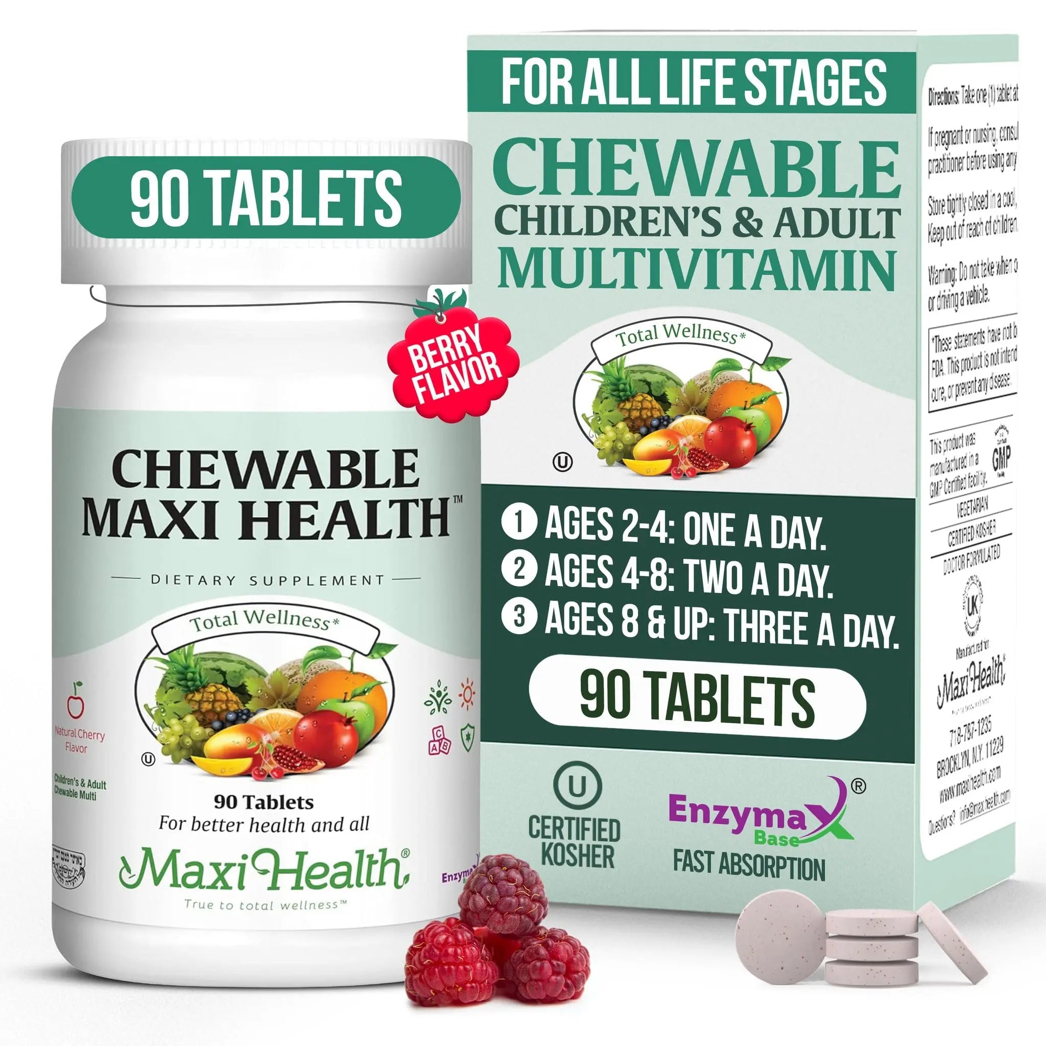 Maxi Health Chewable Multivitamin for Kids, Teens and Adults - Cherry Chewable Vitamins for Adults & Children Maxi Health buy supplements canada